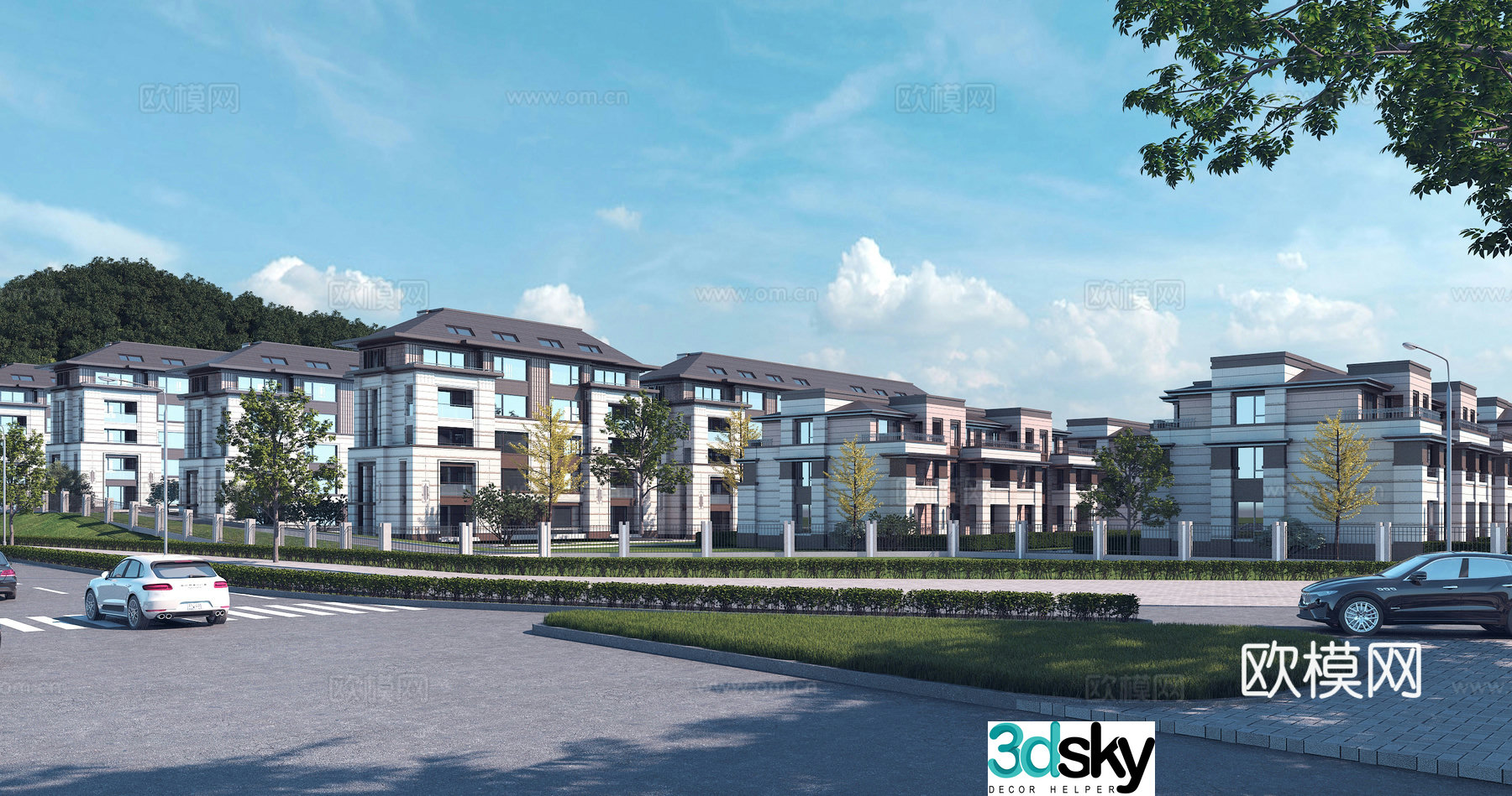 Modern villa Modern Chinese -style House New Chinese -style Villa 3D Model