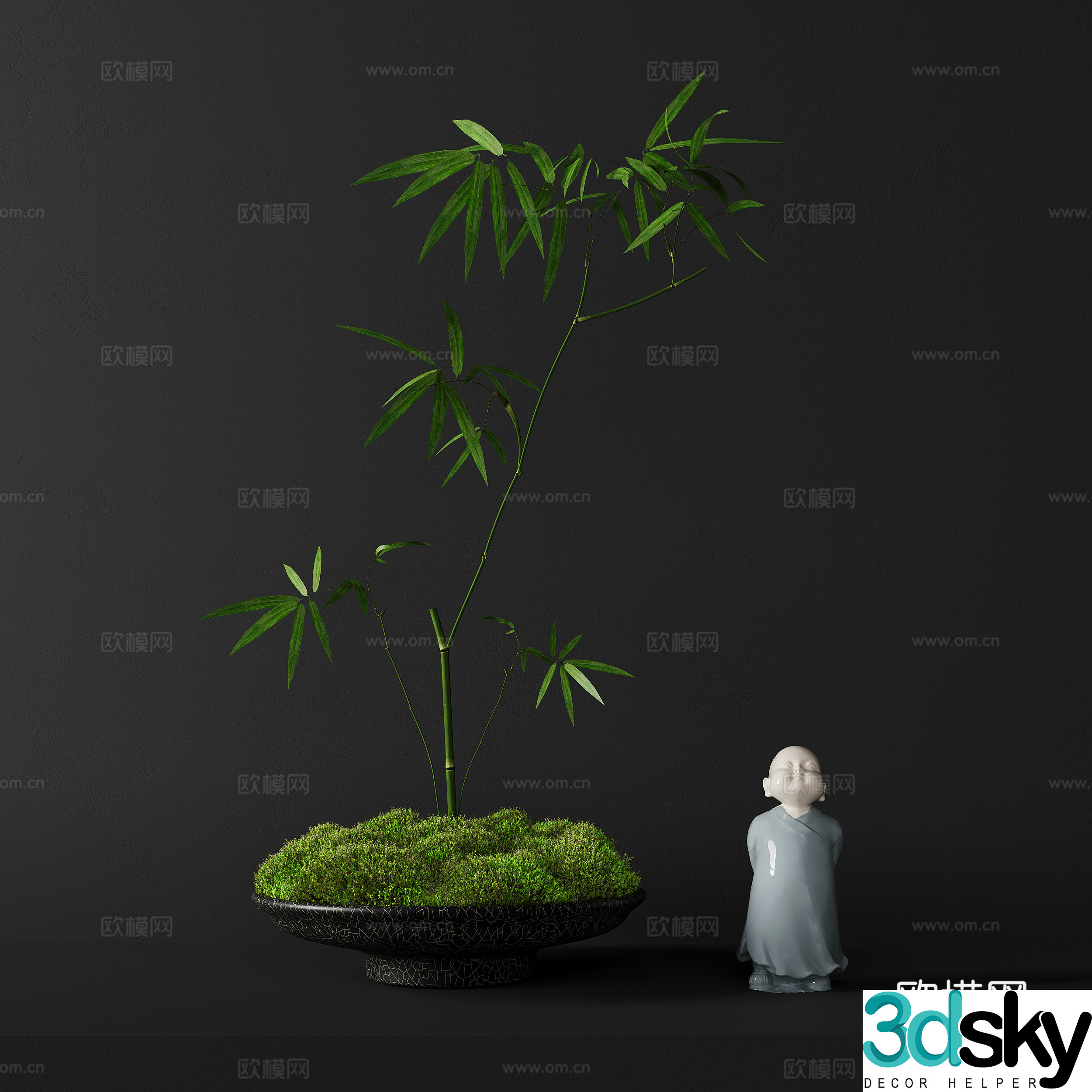 Moss Bonsai Green Bonsai Moss Moss Jewelry Moss Ornaments 3D Model