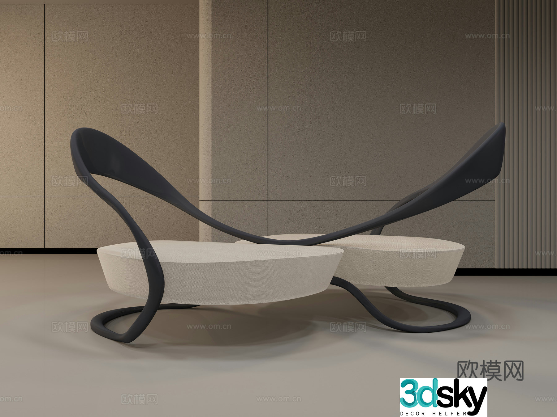 Ribbon Dance light luxury leisure chair ribbon chair floating chair 3D model