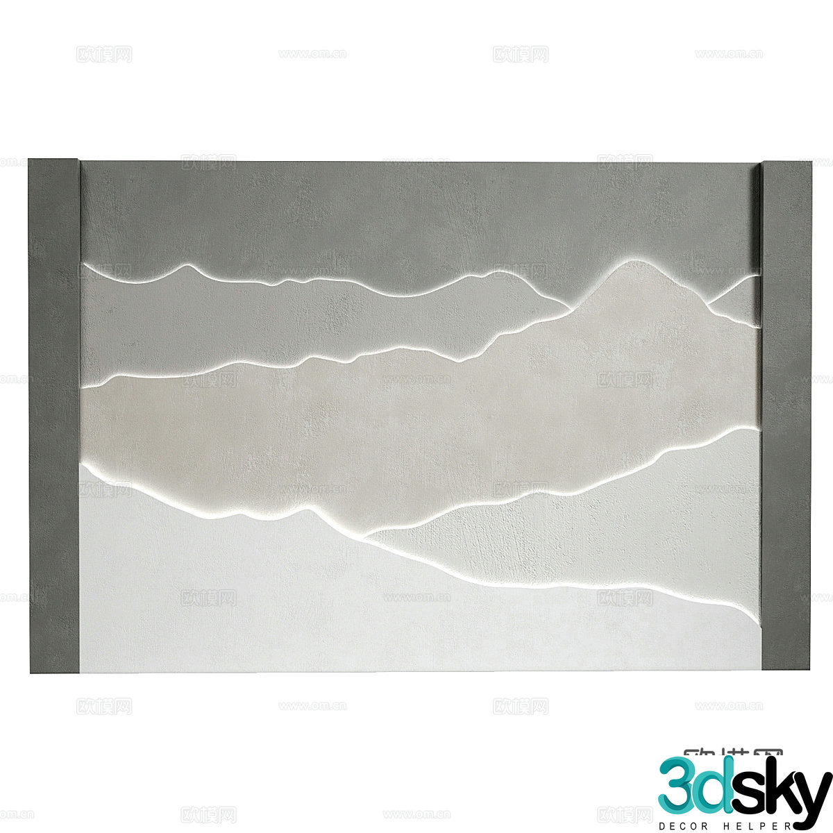 New Chinese style background wall 3d model