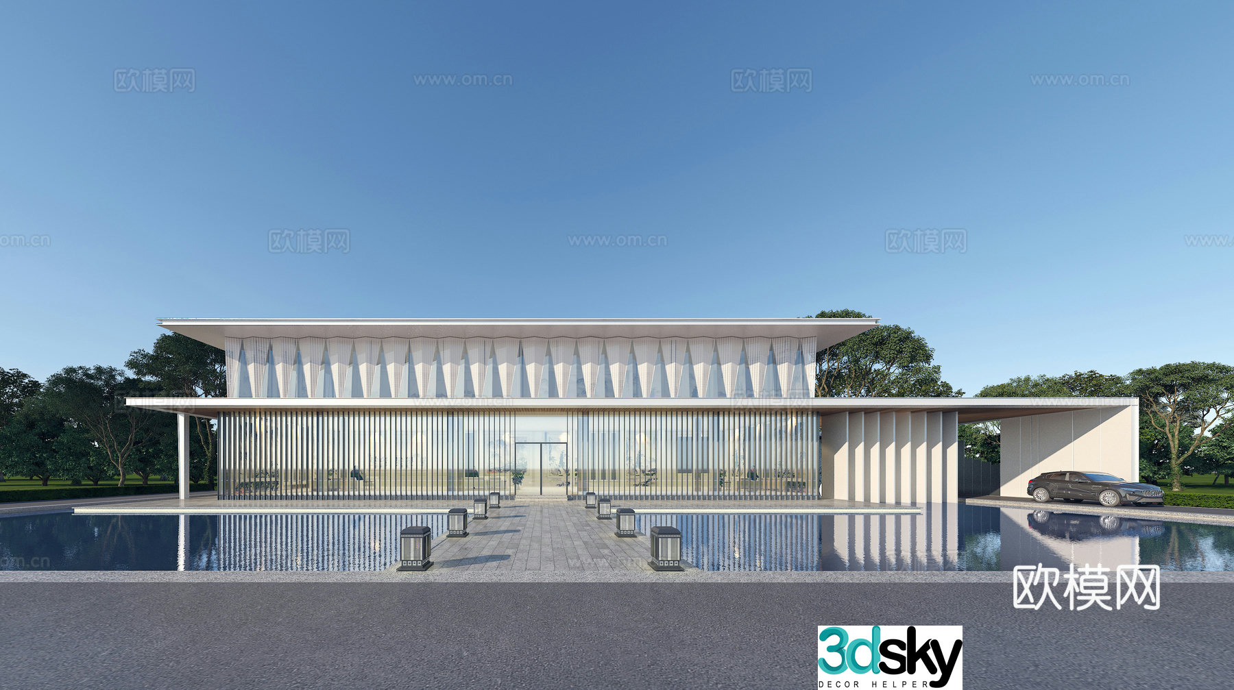 Modern club modern hotel modern sales department 3D model