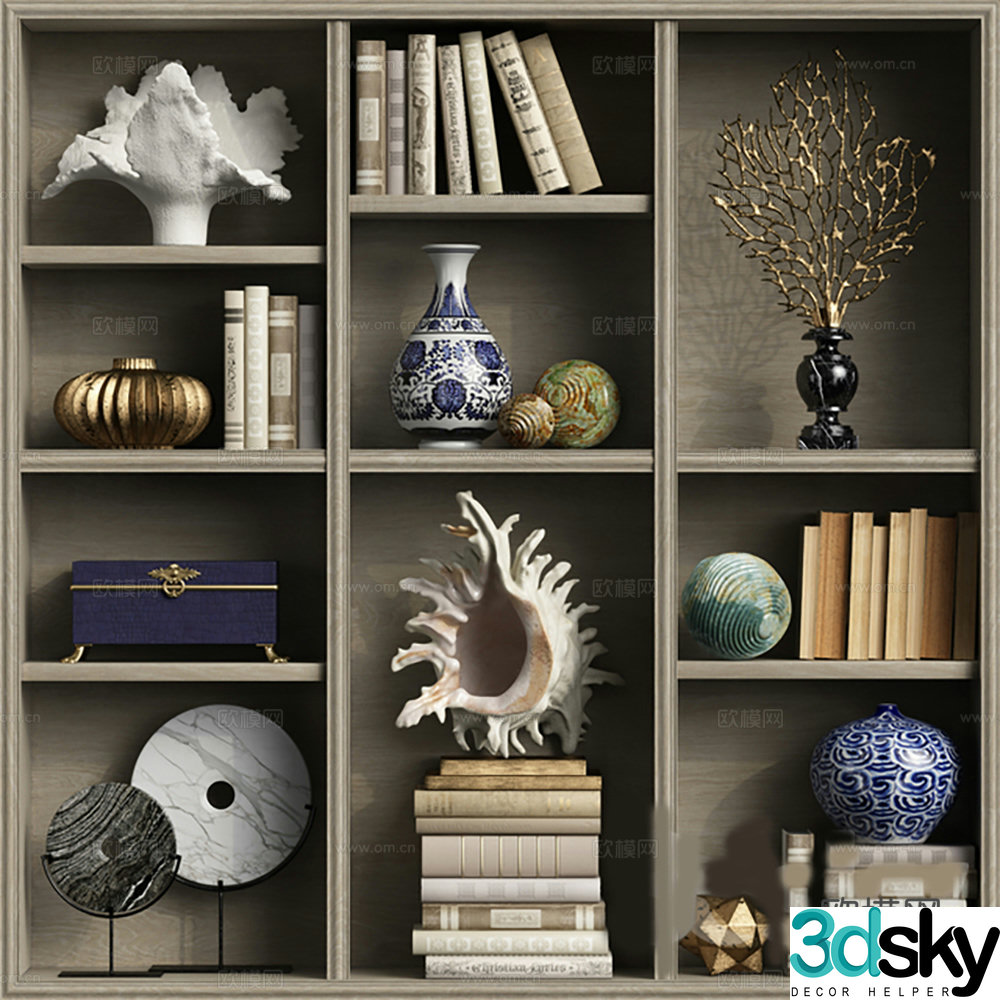 Cabinet Bookcase Solid Wood Cabinet Finished Cabinet Display Cabinet 3D Model