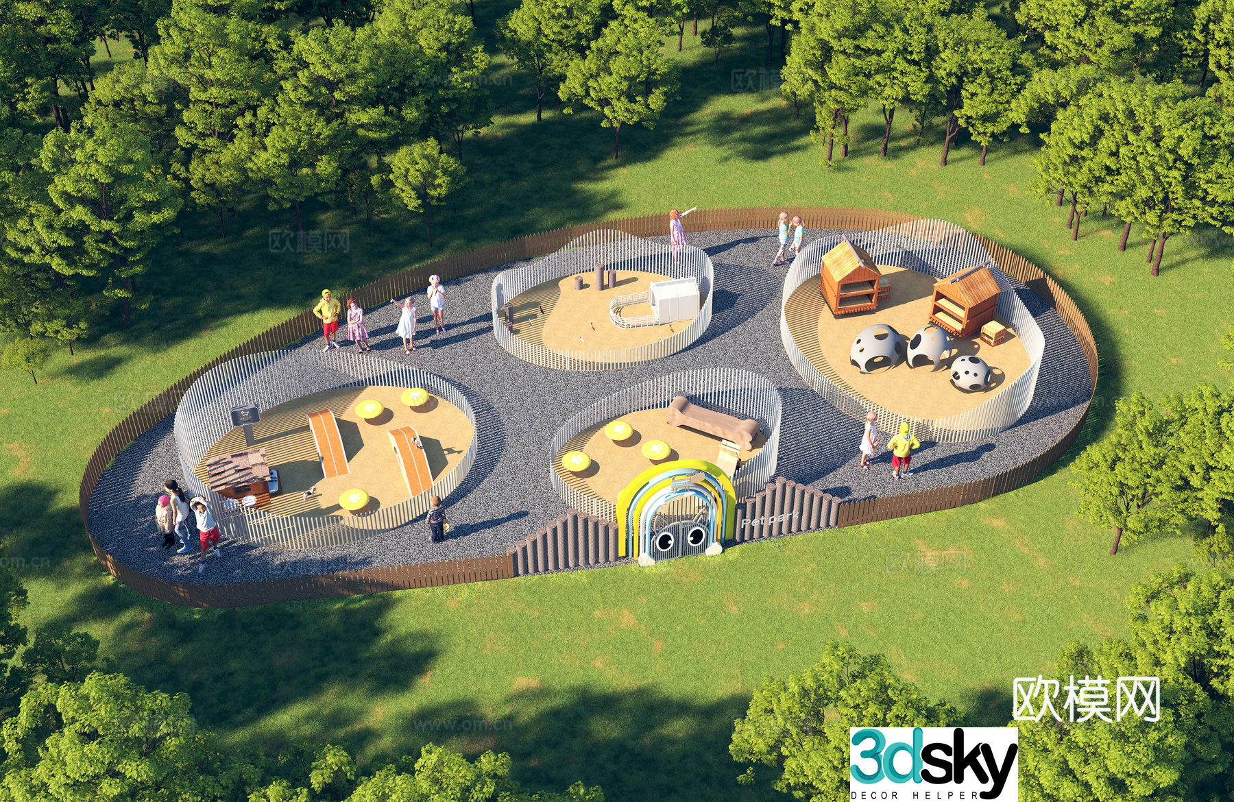 Modern ecological amusement facilities Children’s amusement facilities Park amusement facilities 3D model
