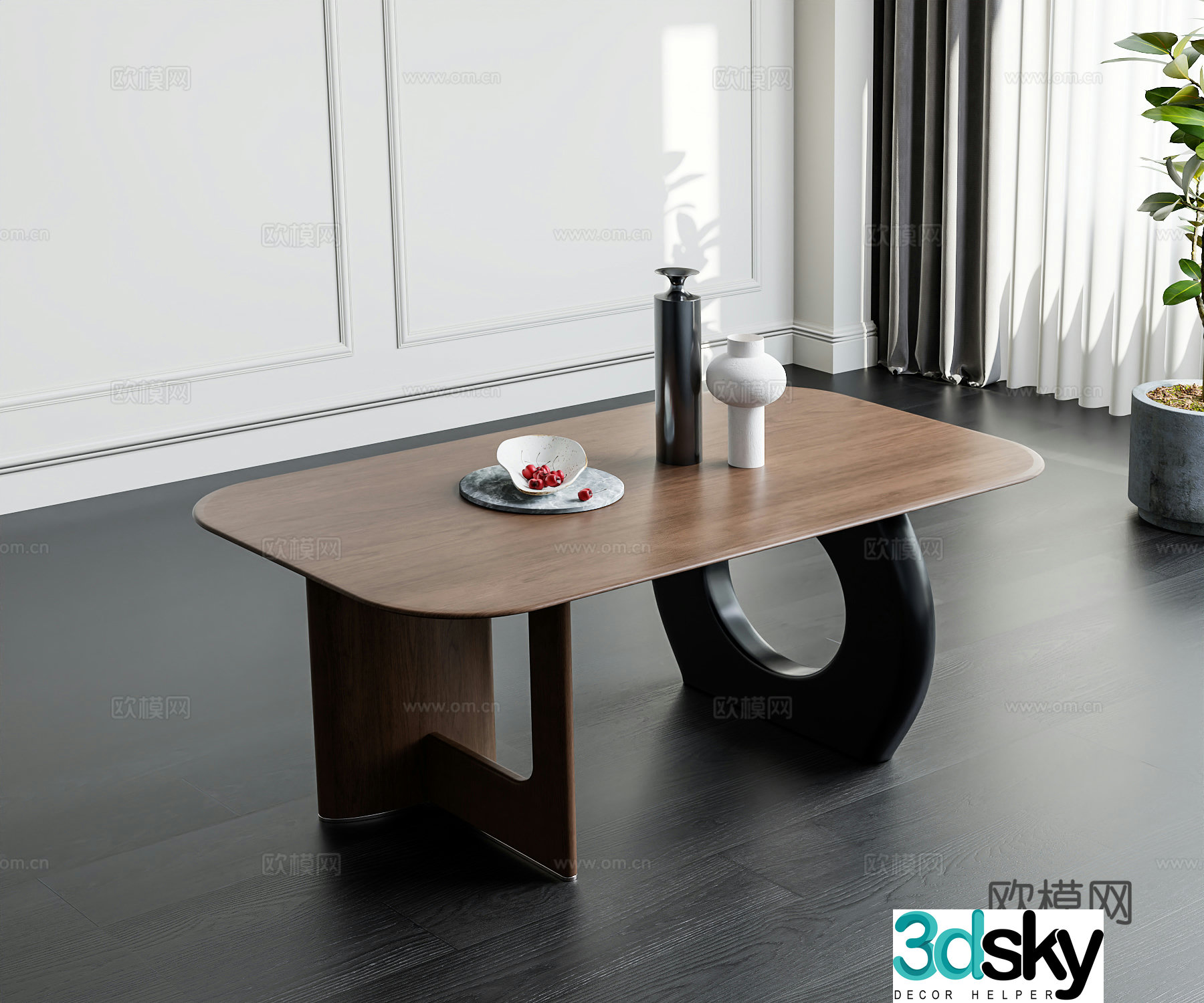 Modern medieval style coffee table jewelry ornaments 3D model