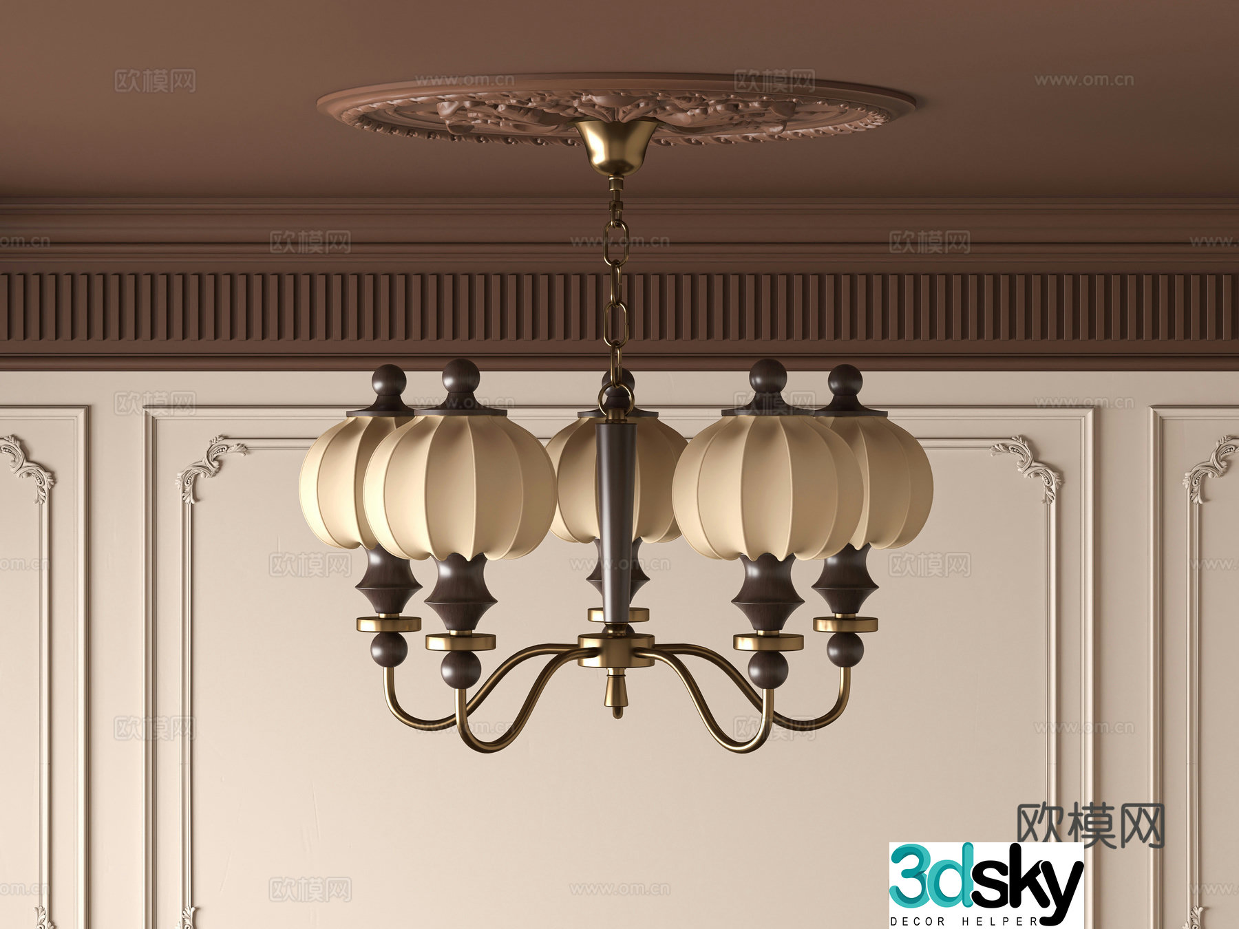 3D model of medieval style chandelier