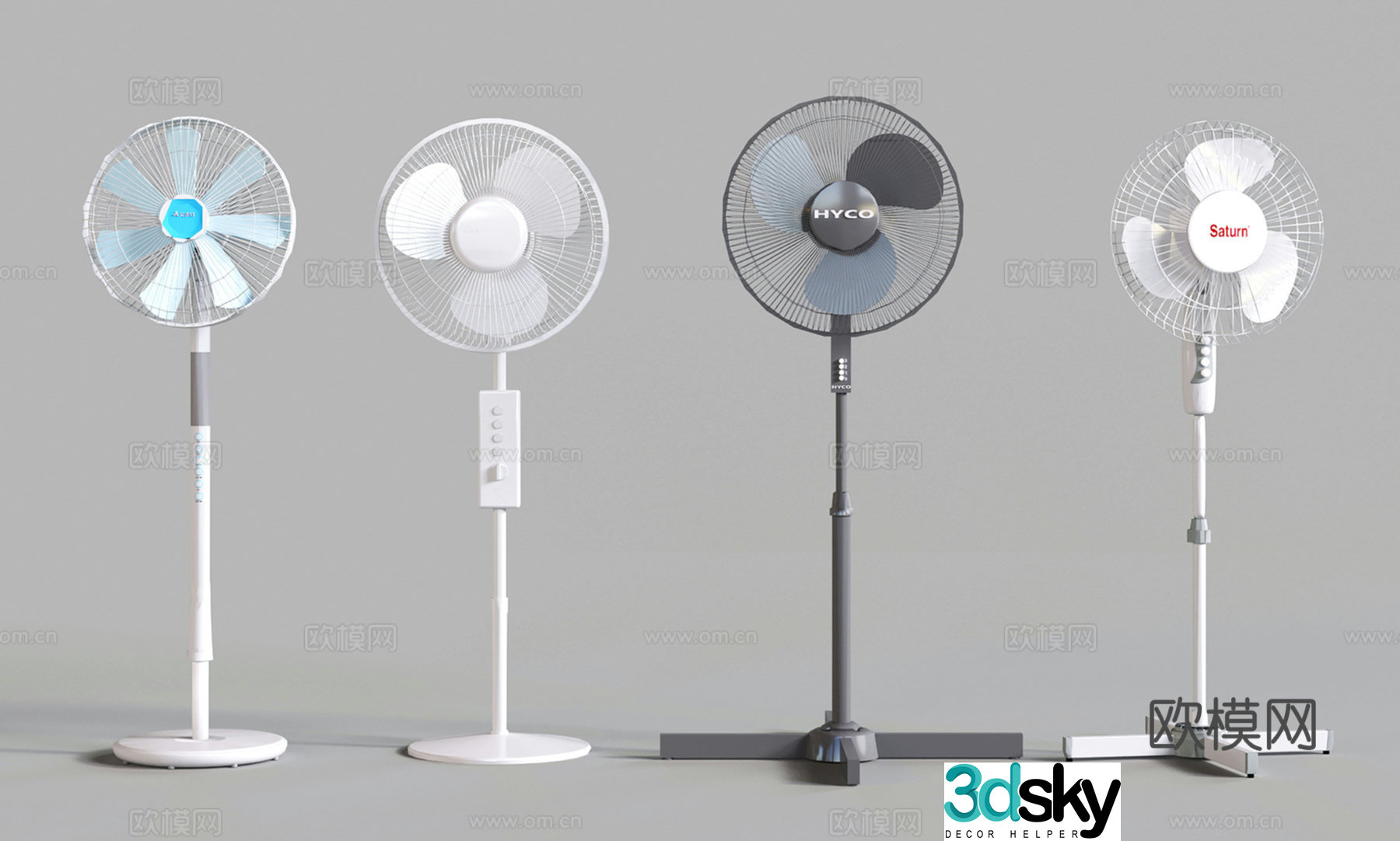 Modern electric fan floor -to -ceiling fan vertical fan table fan shakes the head 3D model