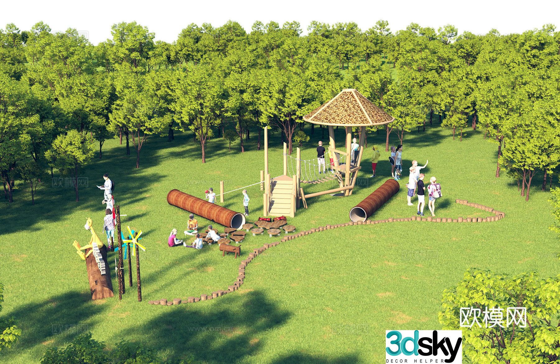 Modern ecological amusement park children’s amusement facilities park amusement facilities 3D model