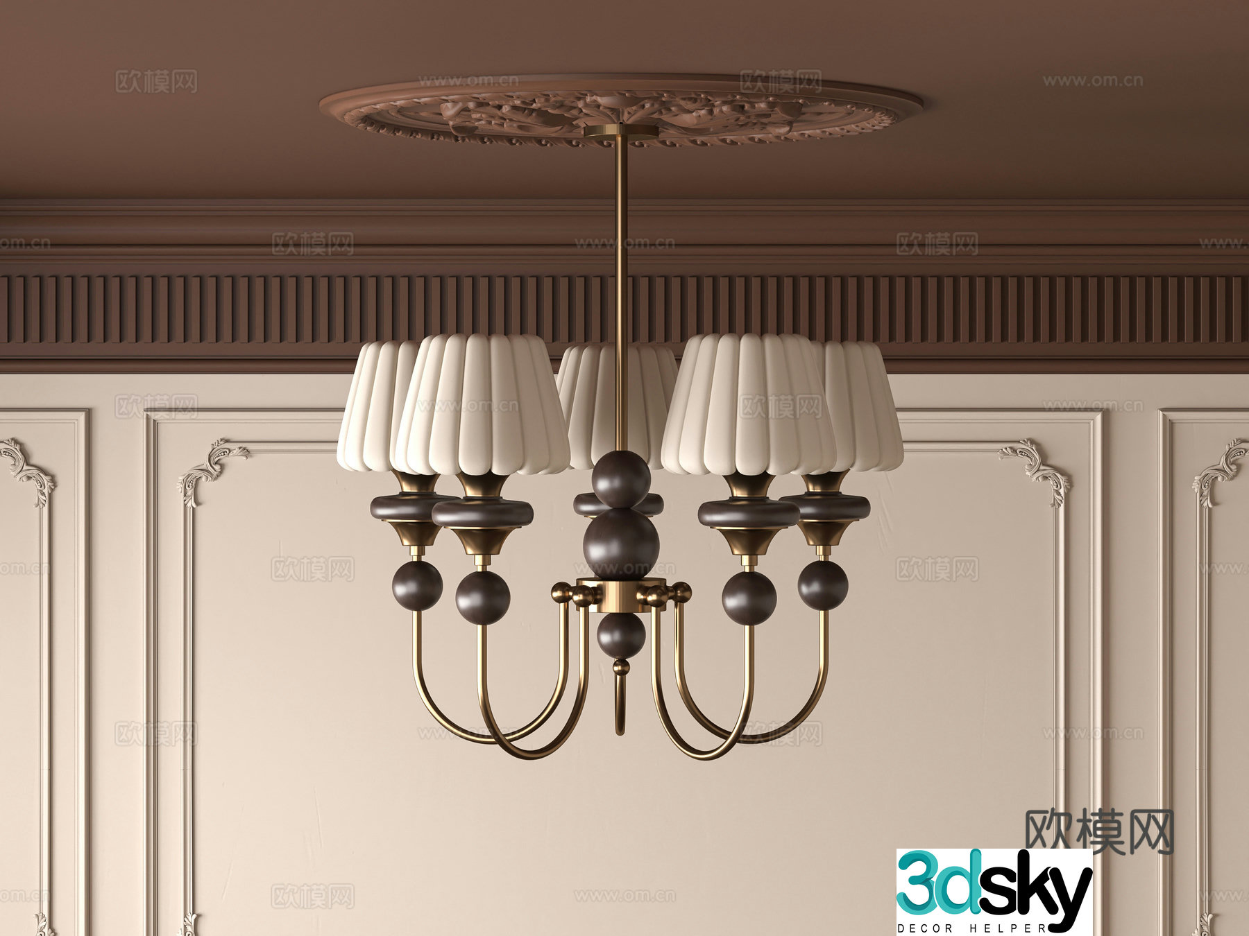3D model of medieval style chandelier