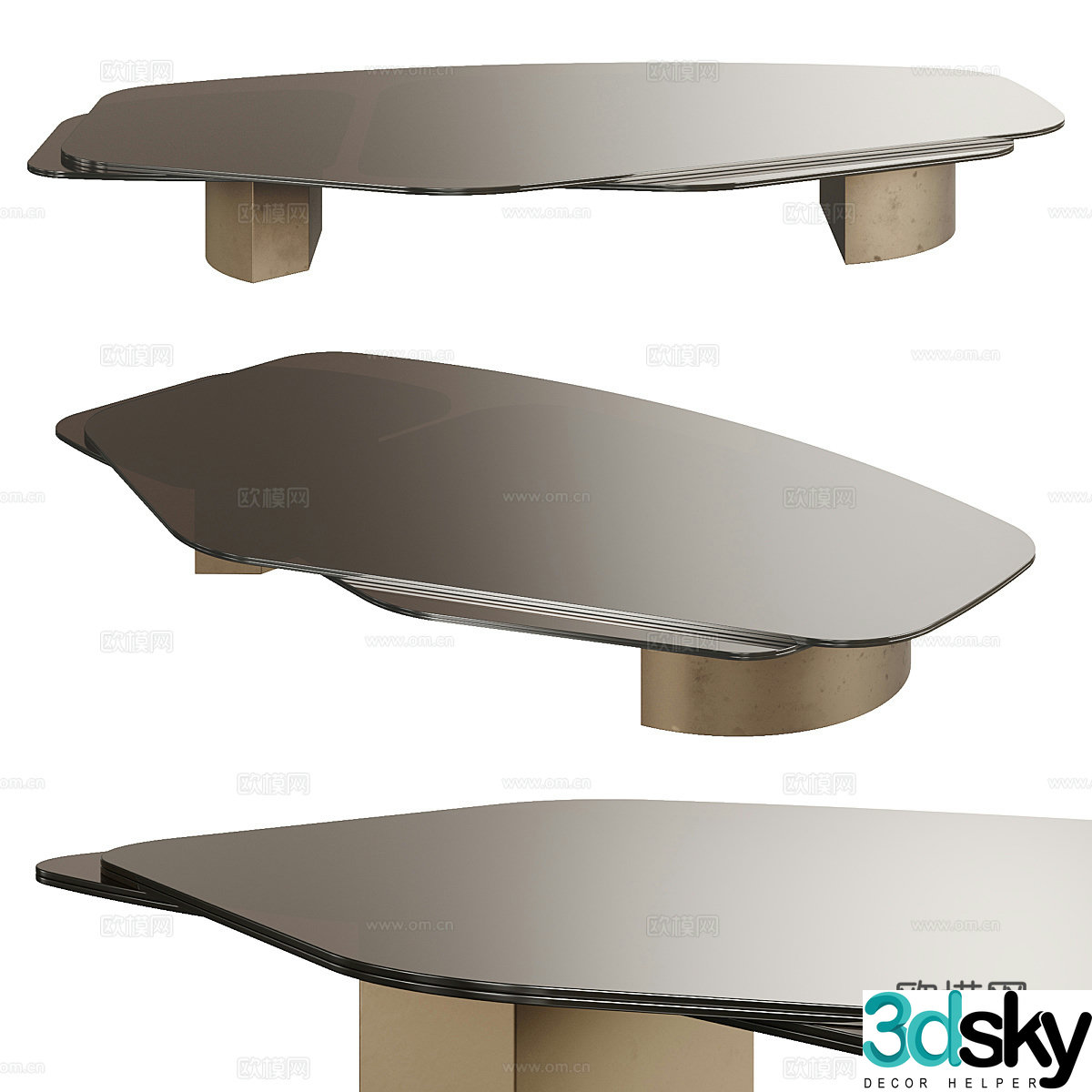 Modern metal coffee table 3d model