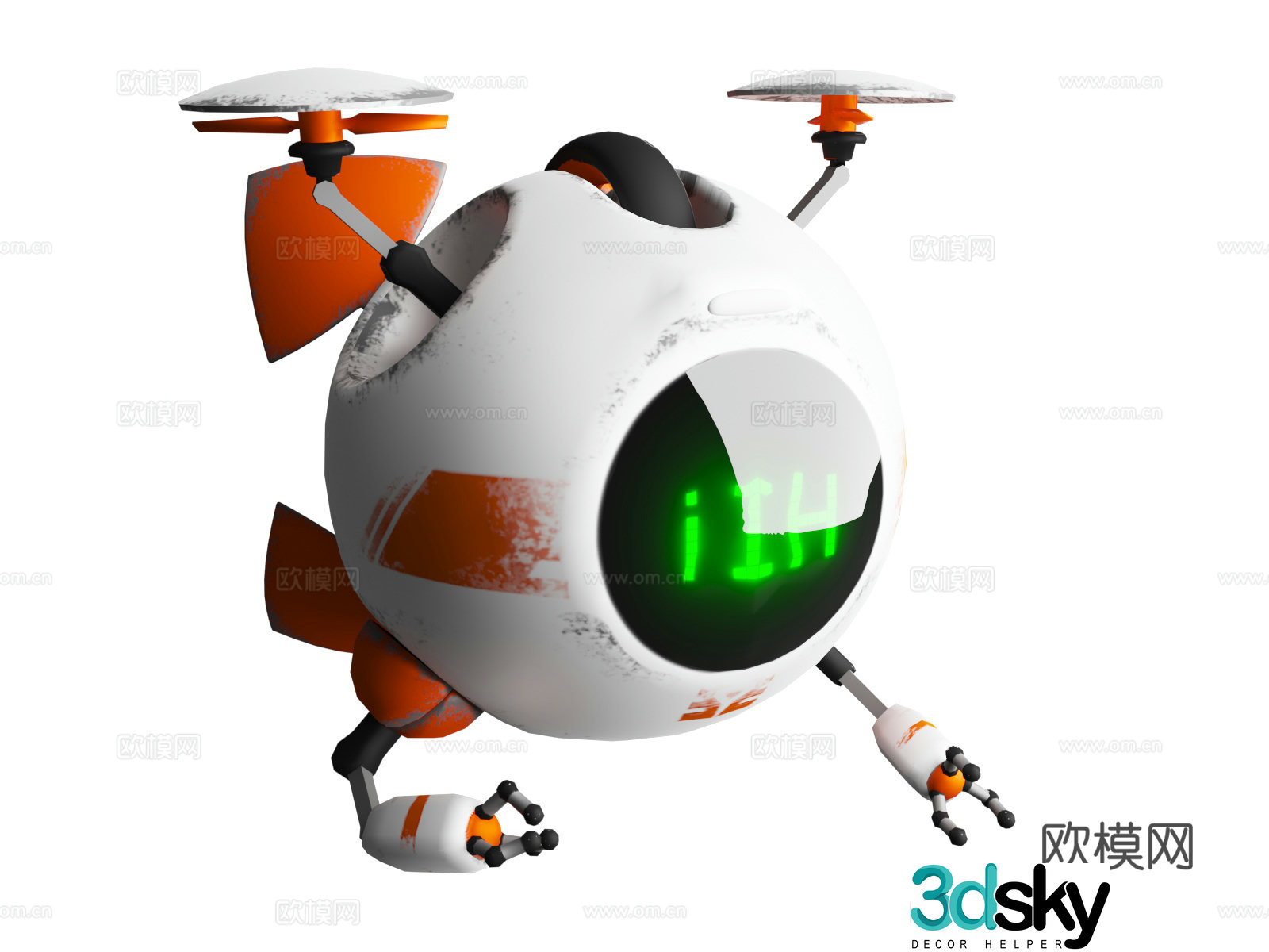 Cartoon style AI robot project AI Robot Cute cartoon Ro3d model