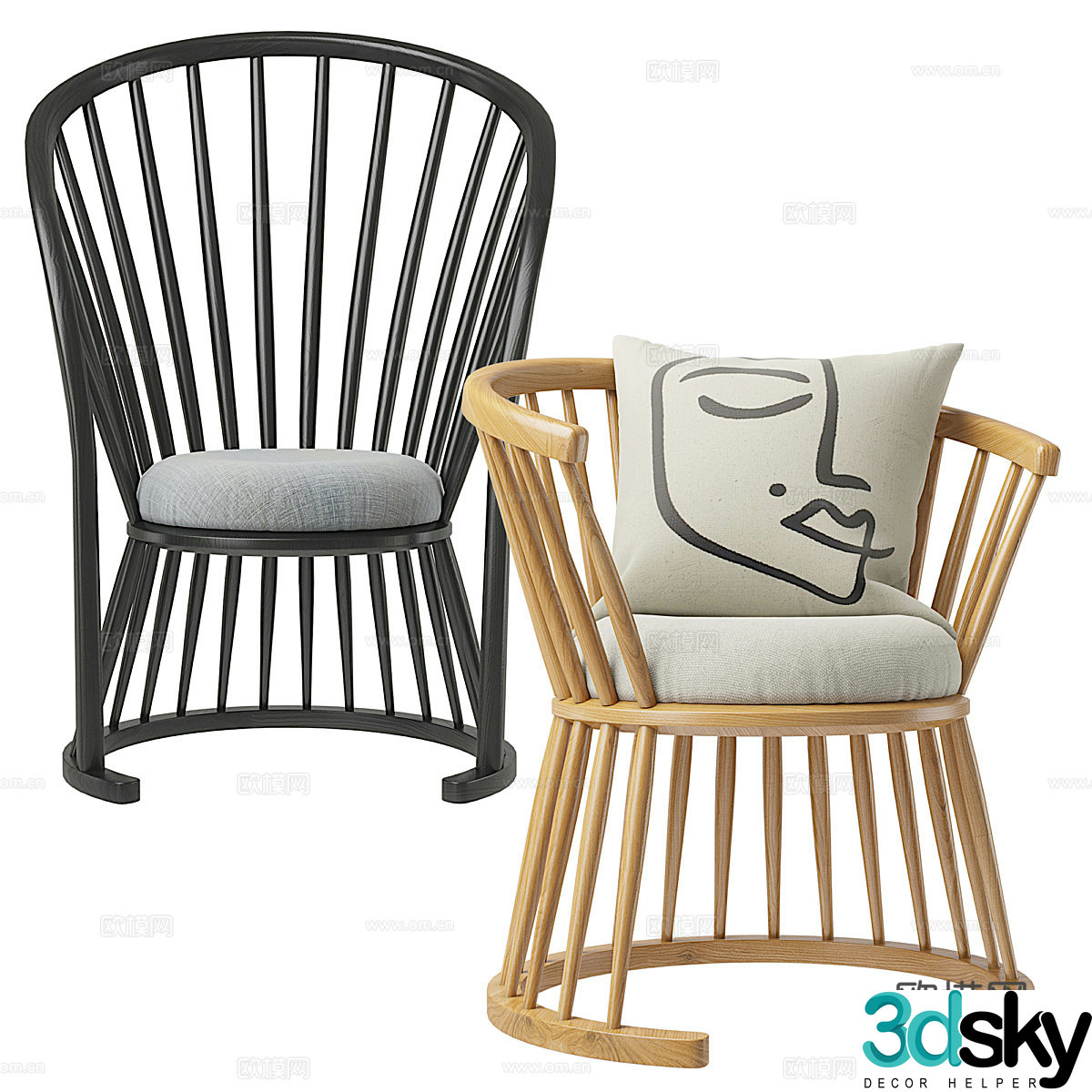 New Chinese casual chair 3D model