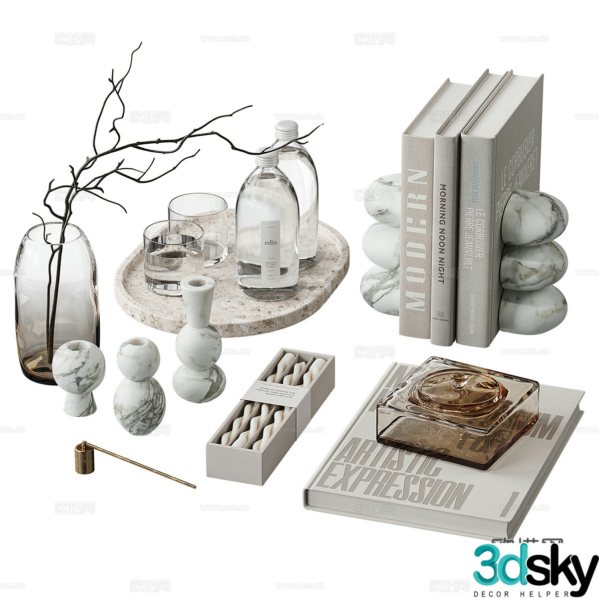 Modern jewelry ornaments 3d model
