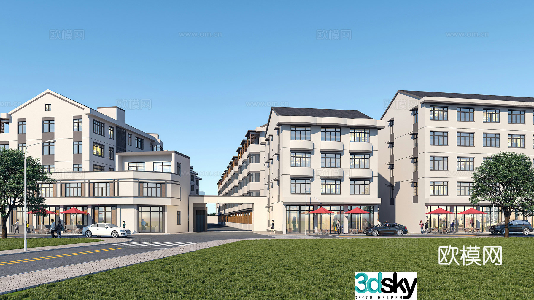 Modern new Chinese resettlement house renovation community 3D model