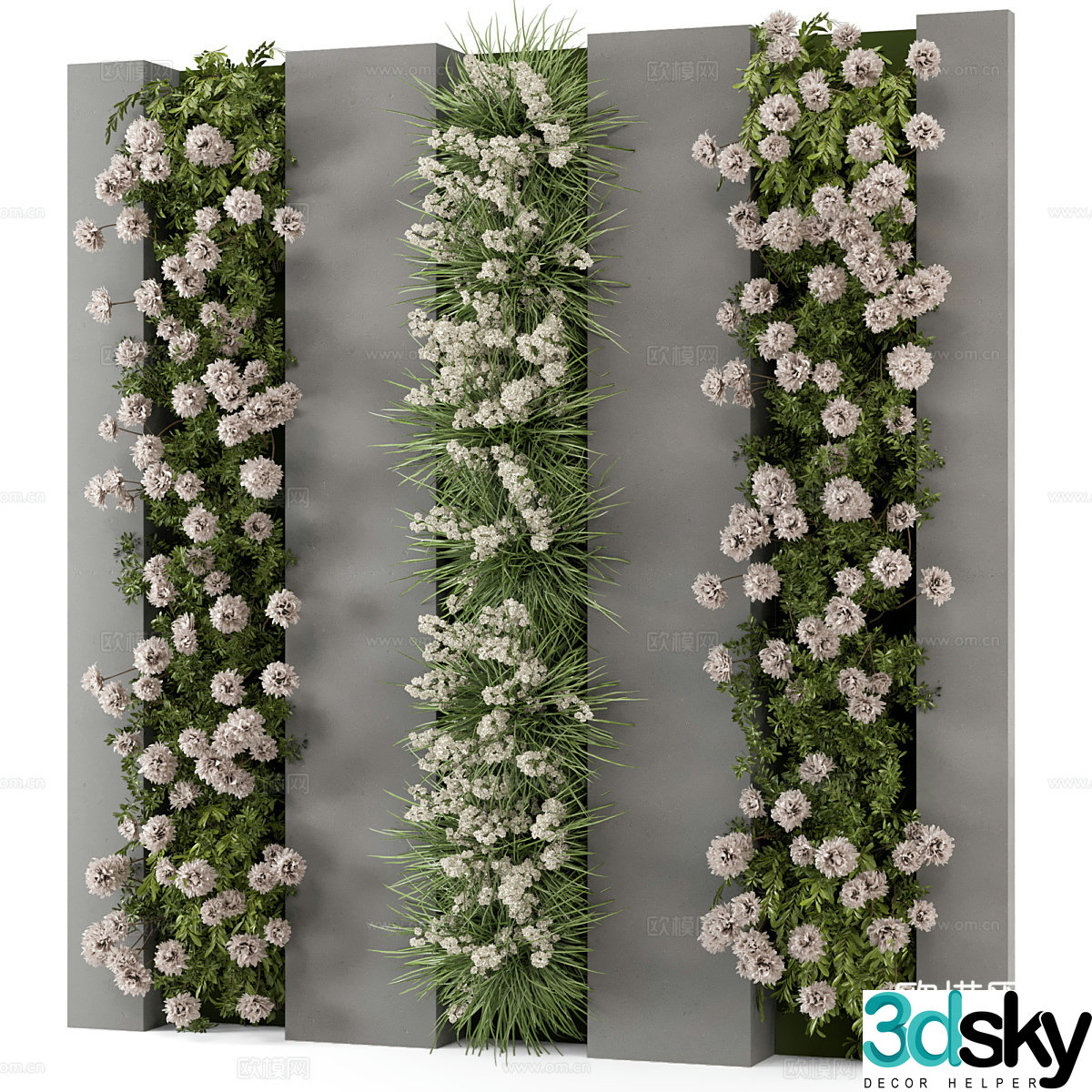 Floral wall panel 3d model