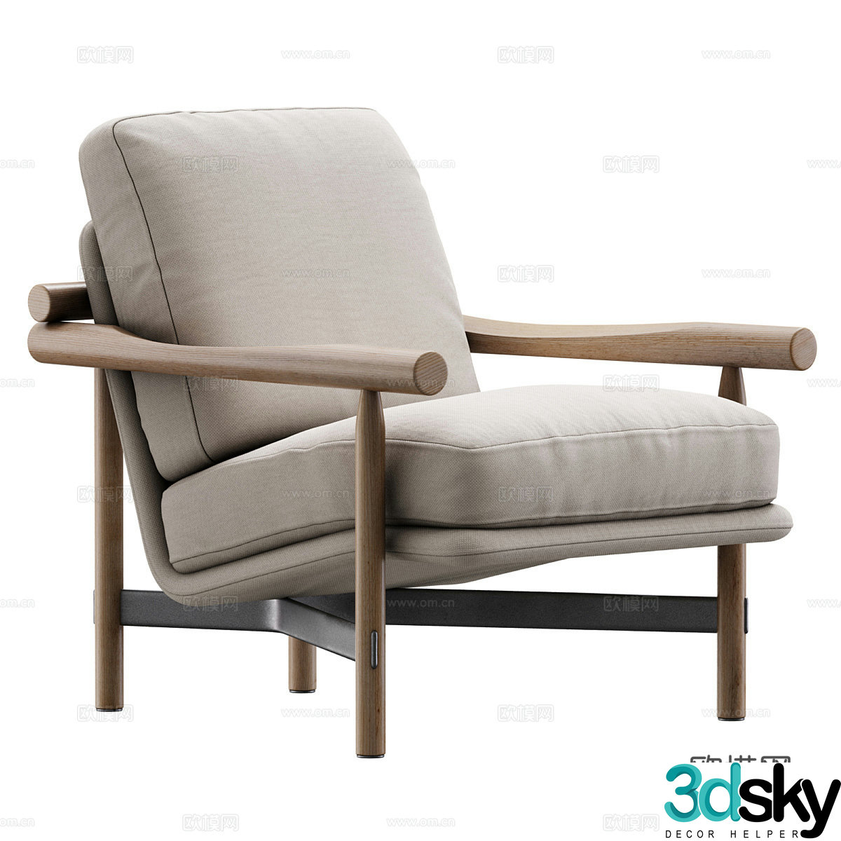 New Chinese casual chair 3D model