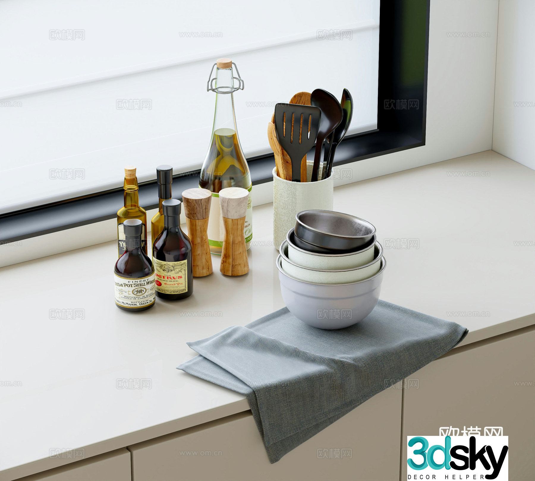 Modern kitchen supplies 3d model