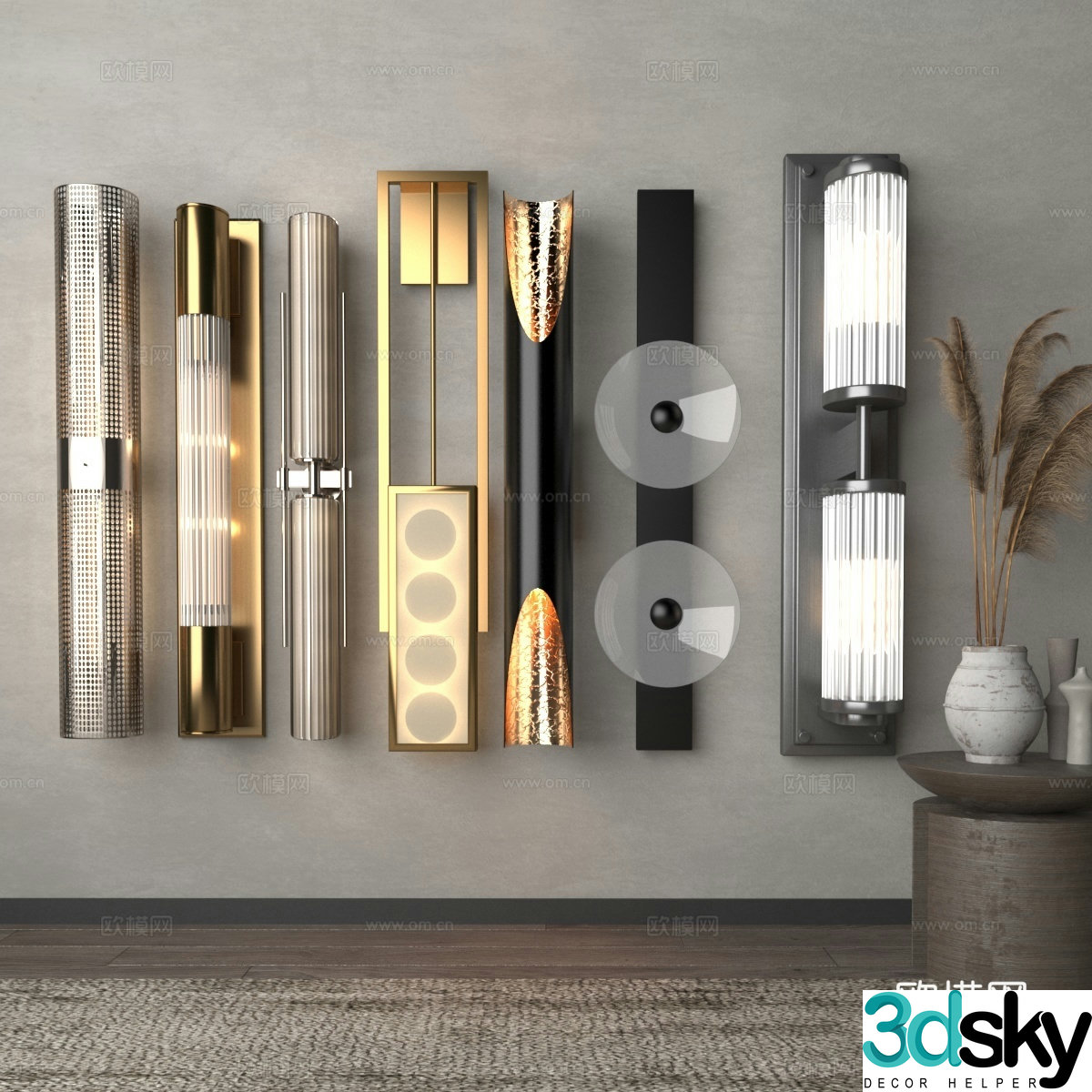 Metal wall light 3d model