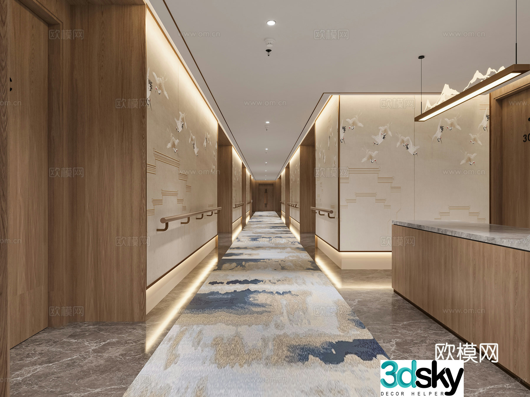 Corridor lecture hall 3d model