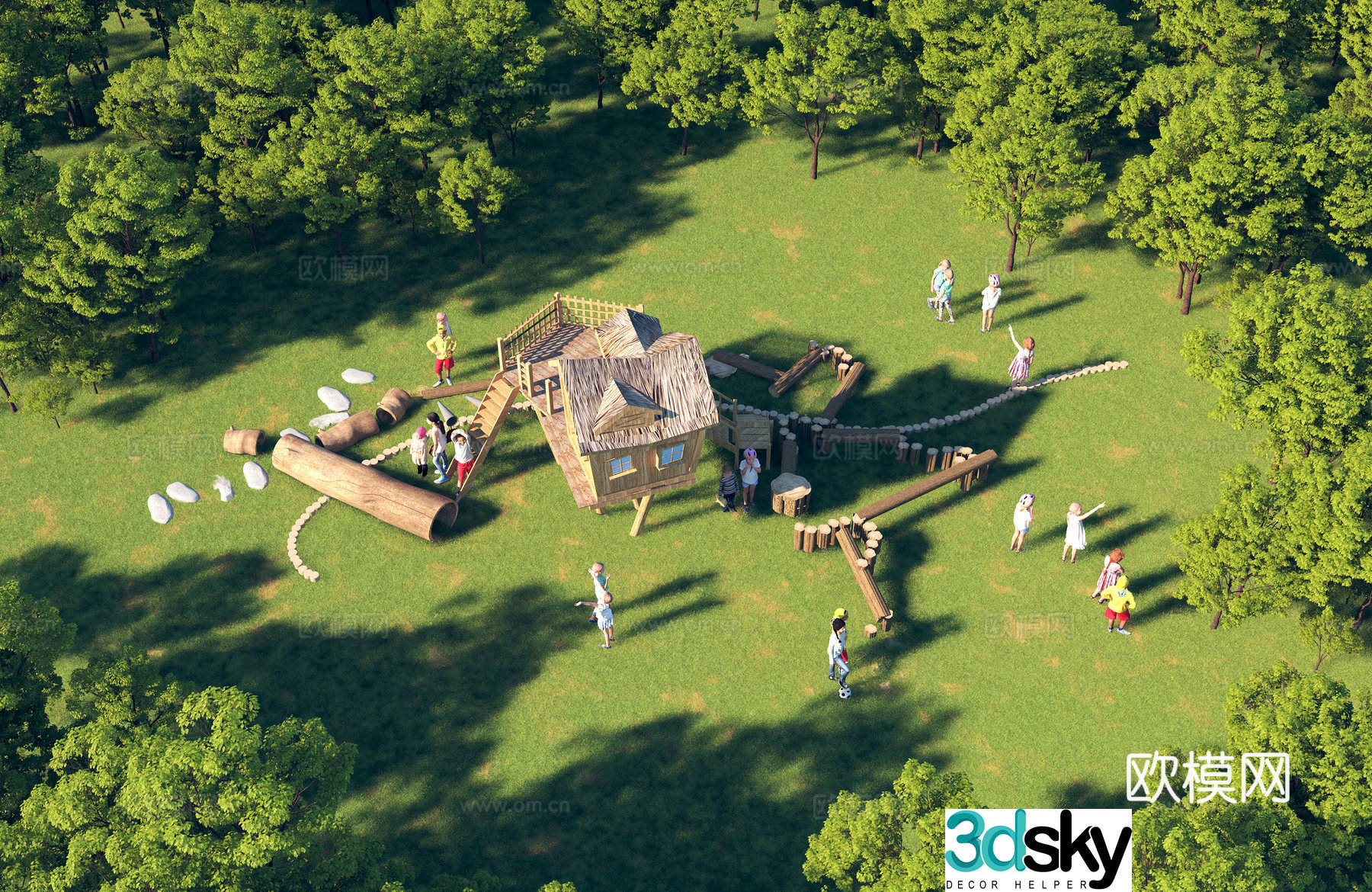 Modern ecological amusement park children’s amusement facilities park amusement facilities 3D model