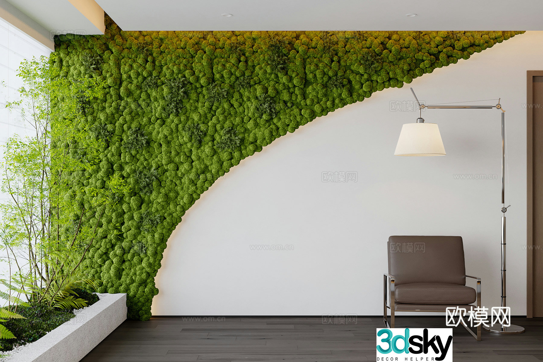 Plant wall green plant wall moss wall 3d model