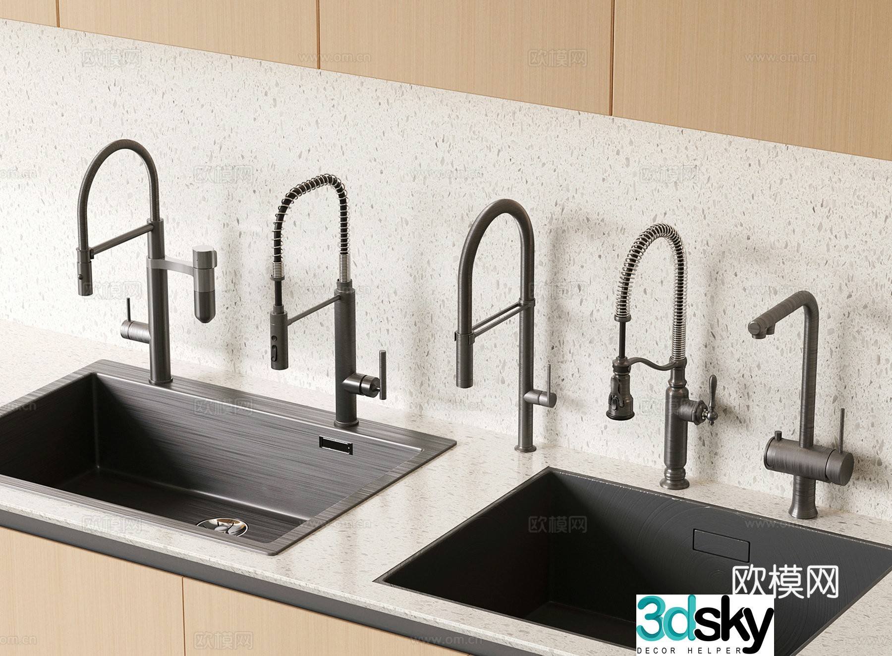 Telescopic rotary faucet pull-type faucet Washing basin Dishwasher sink 3D model