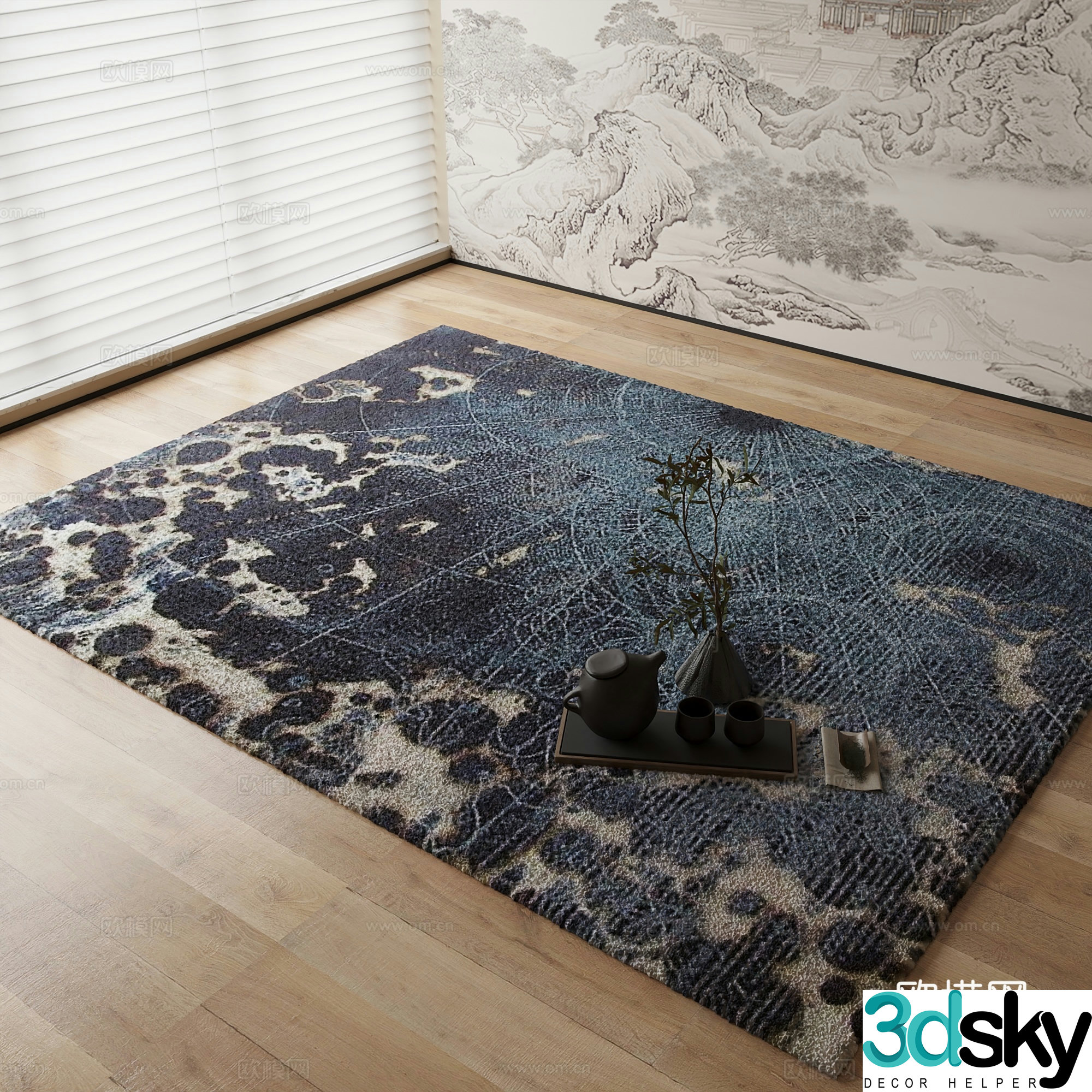 New Chinese carpet 3D model New Chinese carpet 3D model