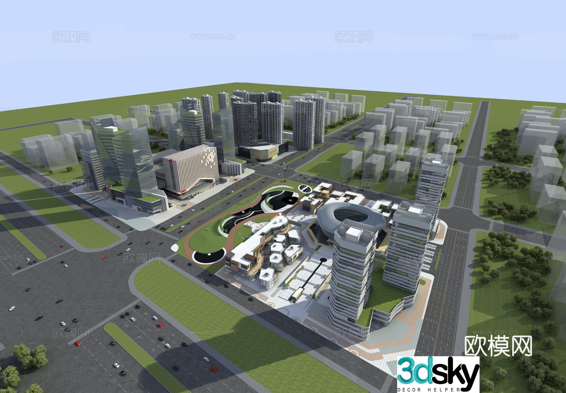 Bird’s eye view of the city bird’s eye view of public buildings bird’s eye view of residential buildings 3d model