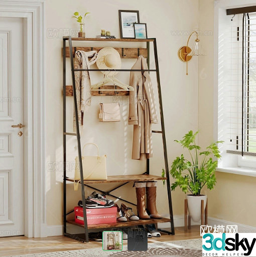 Clothes rack 3D model 3D model