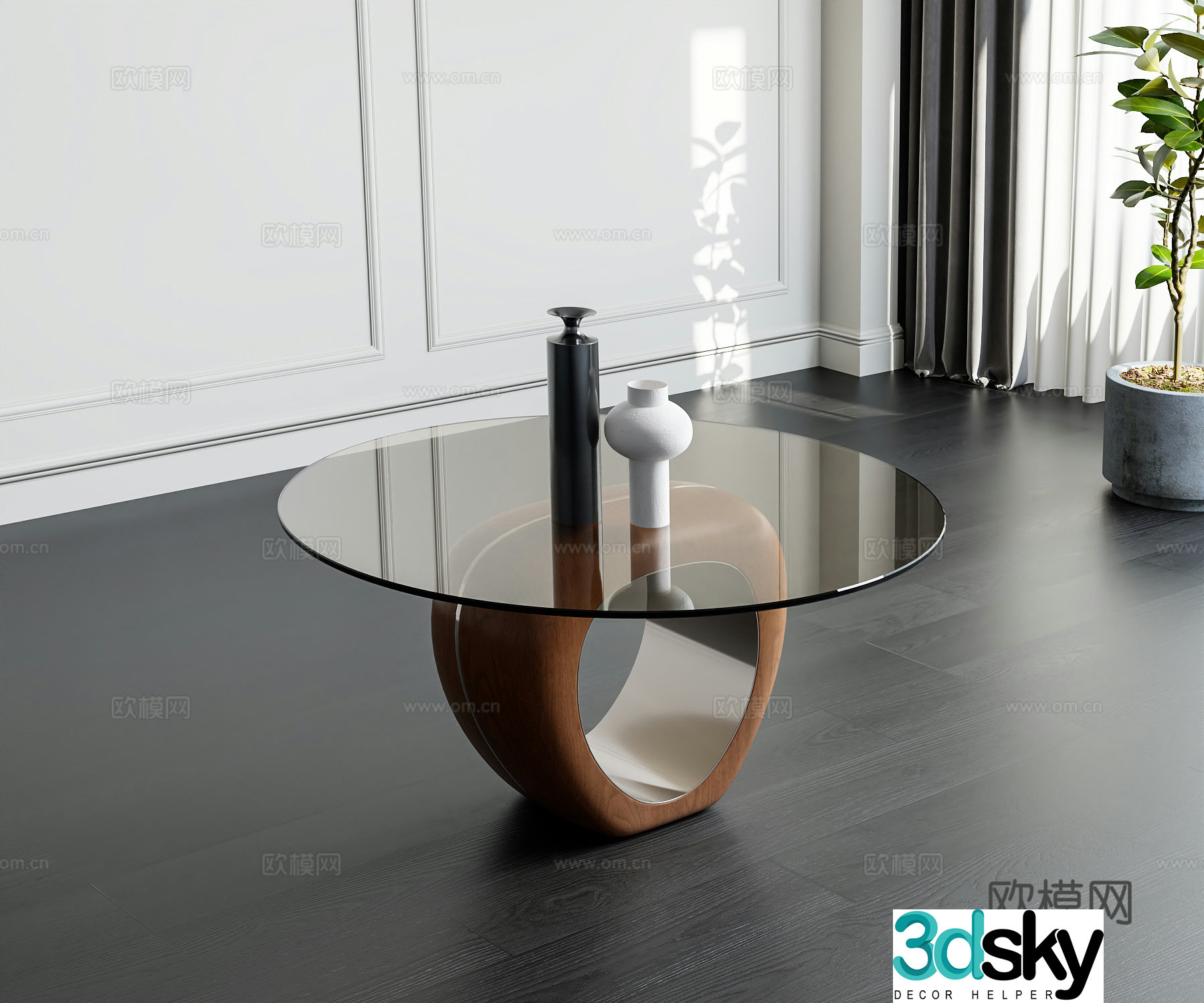 Modern medieval style coffee table jewelry ornaments 3D model