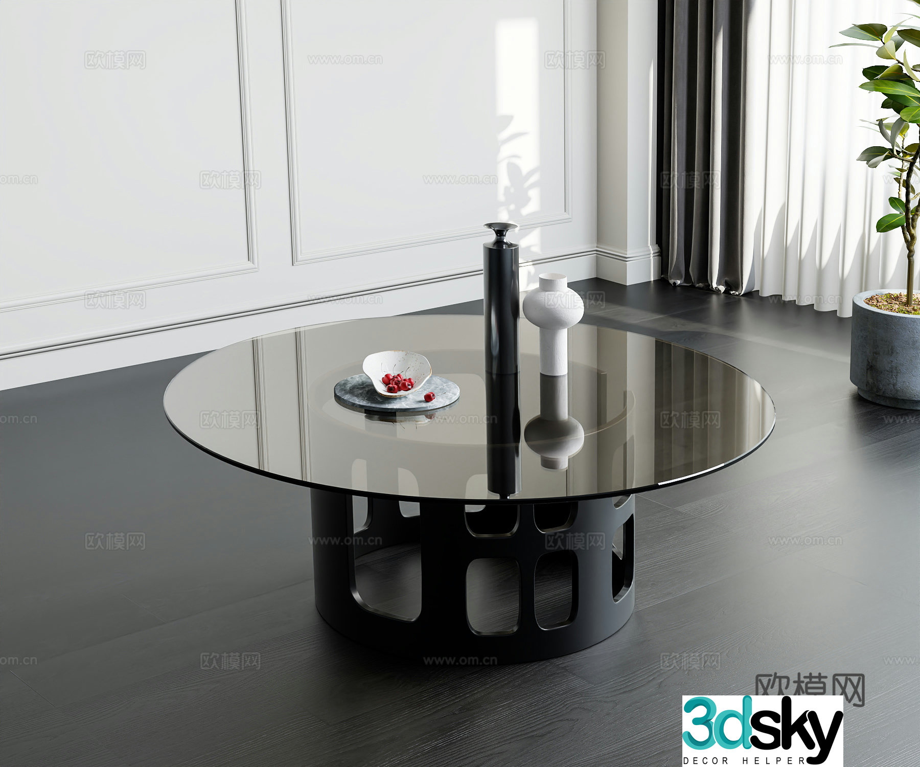Modern medieval style coffee table jewelry ornaments 3D model