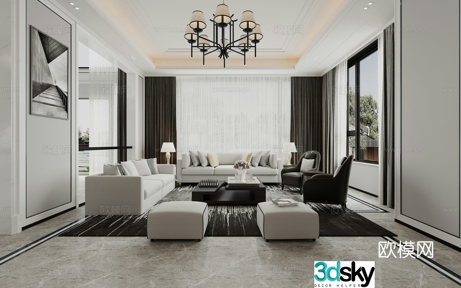 Modern living room 3d model