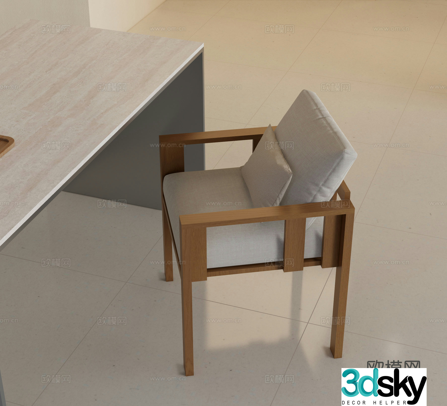 Modern new Chinese dining chair New Chinese dining chair 3D model
