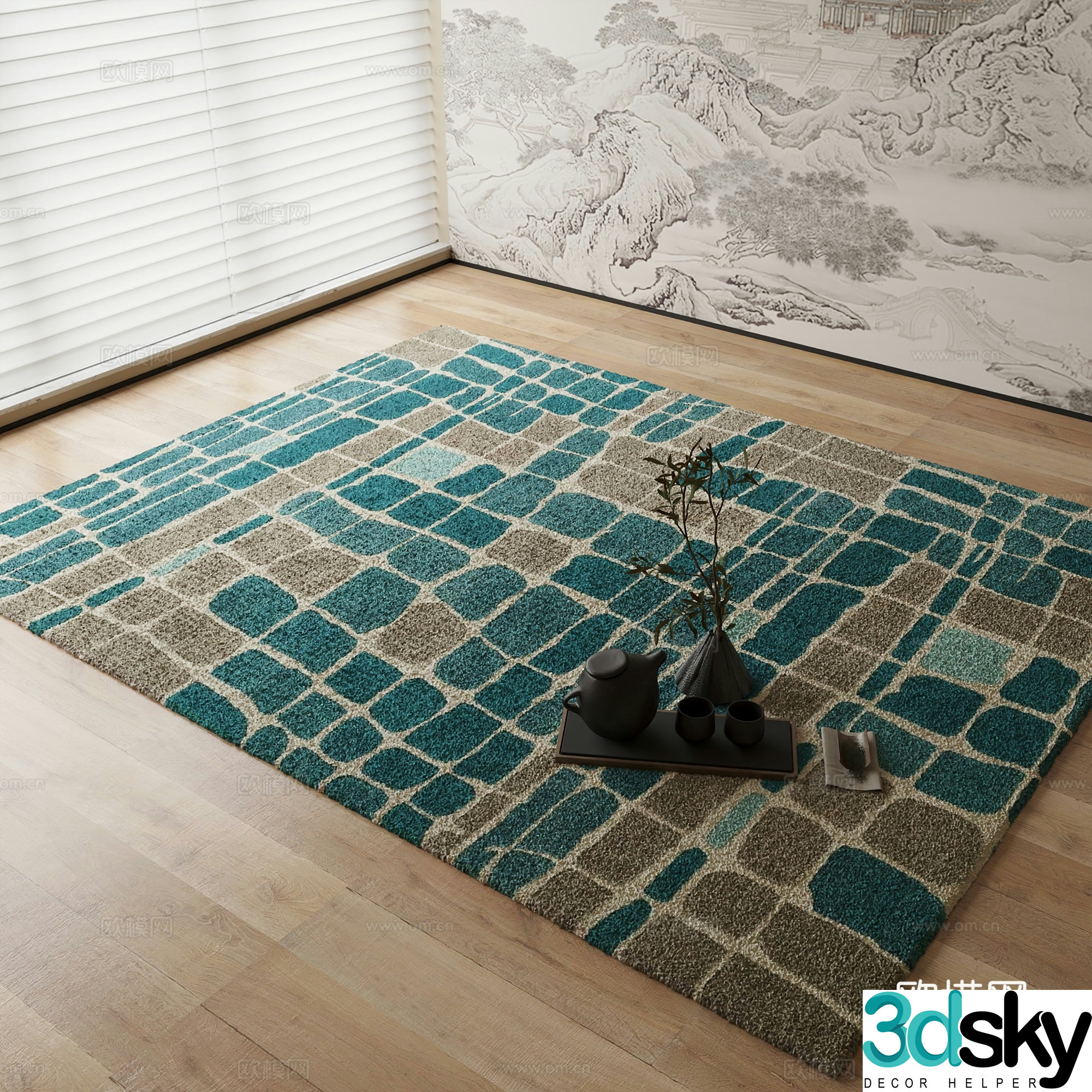 New Chinese carpet 3D model