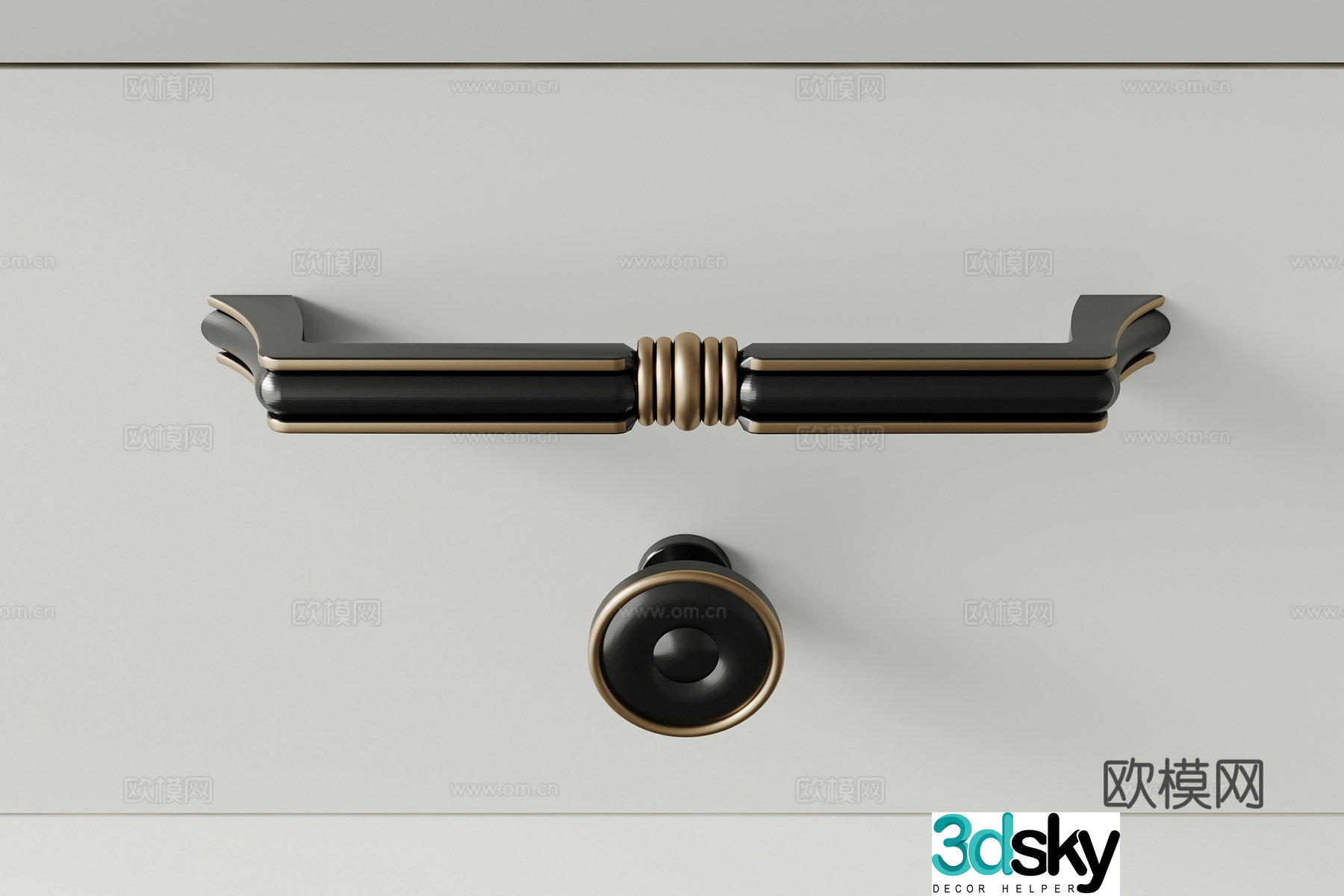 Cabinet door handle 3D model