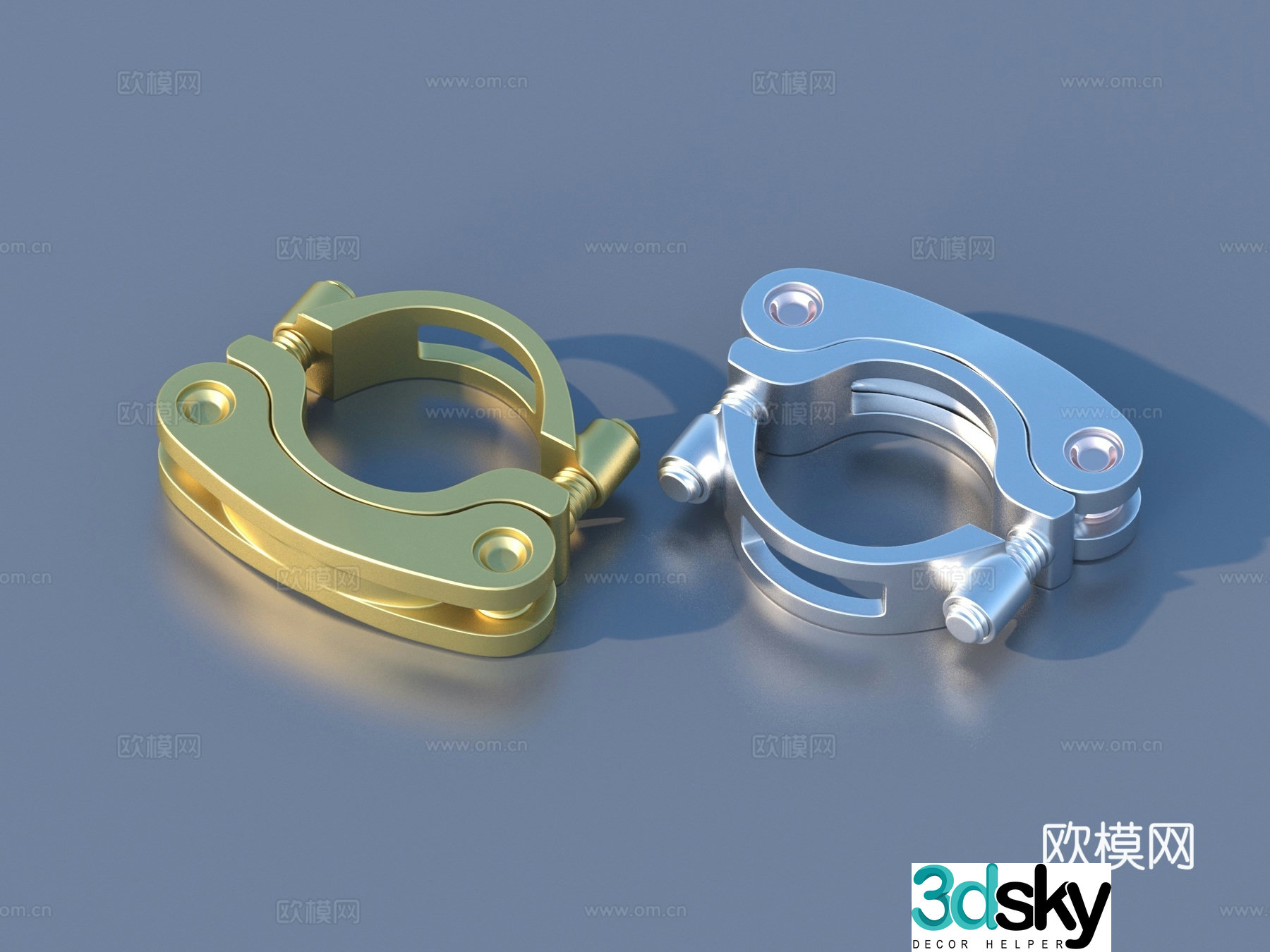 Lock safety buckle metal buckle hardware parts 3D model
