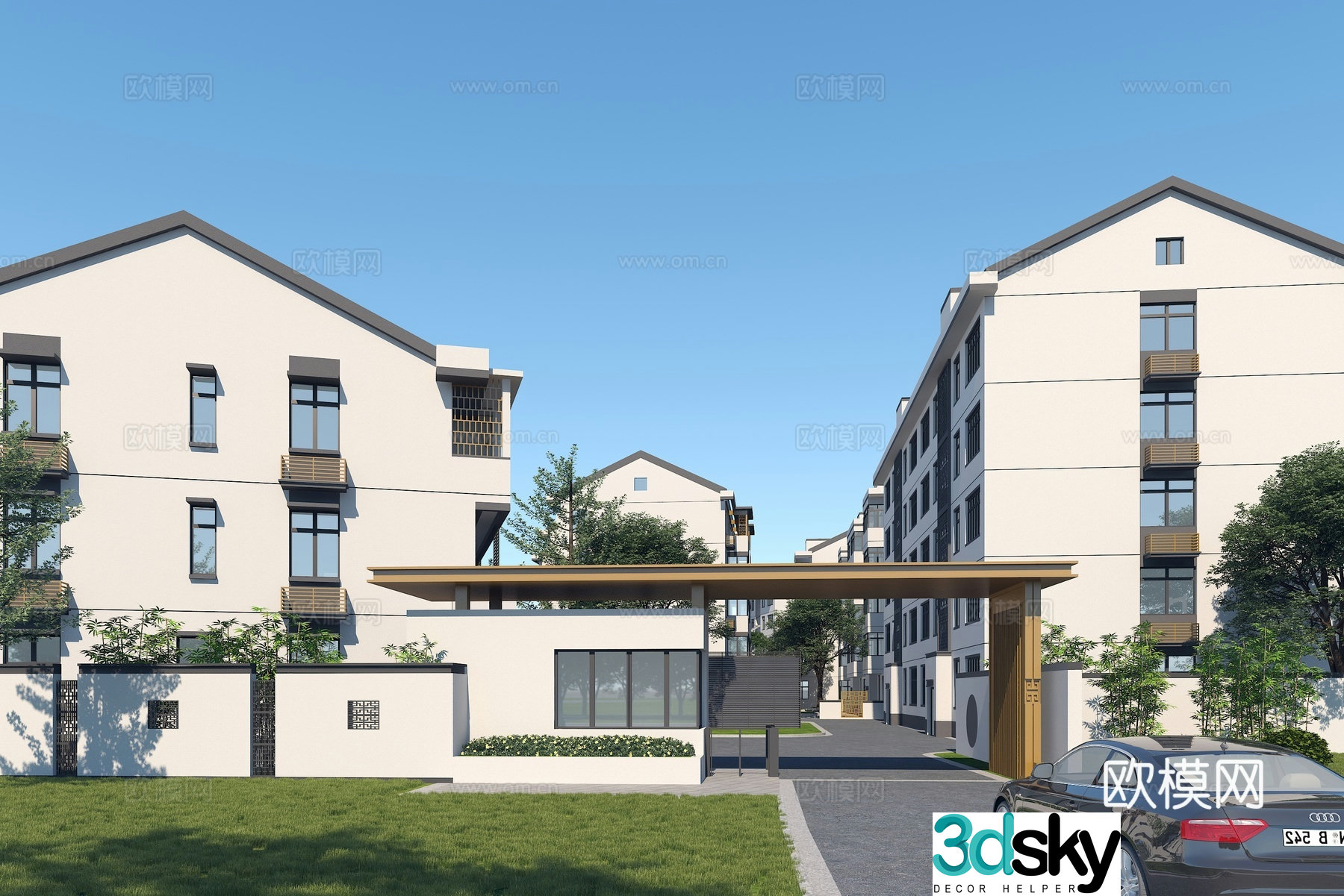 Modern new Chinese style resettlement house renovation community 3D model
