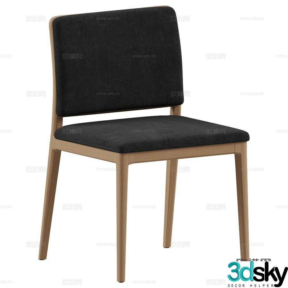Annud modern minimalist chair dining chair 3d model