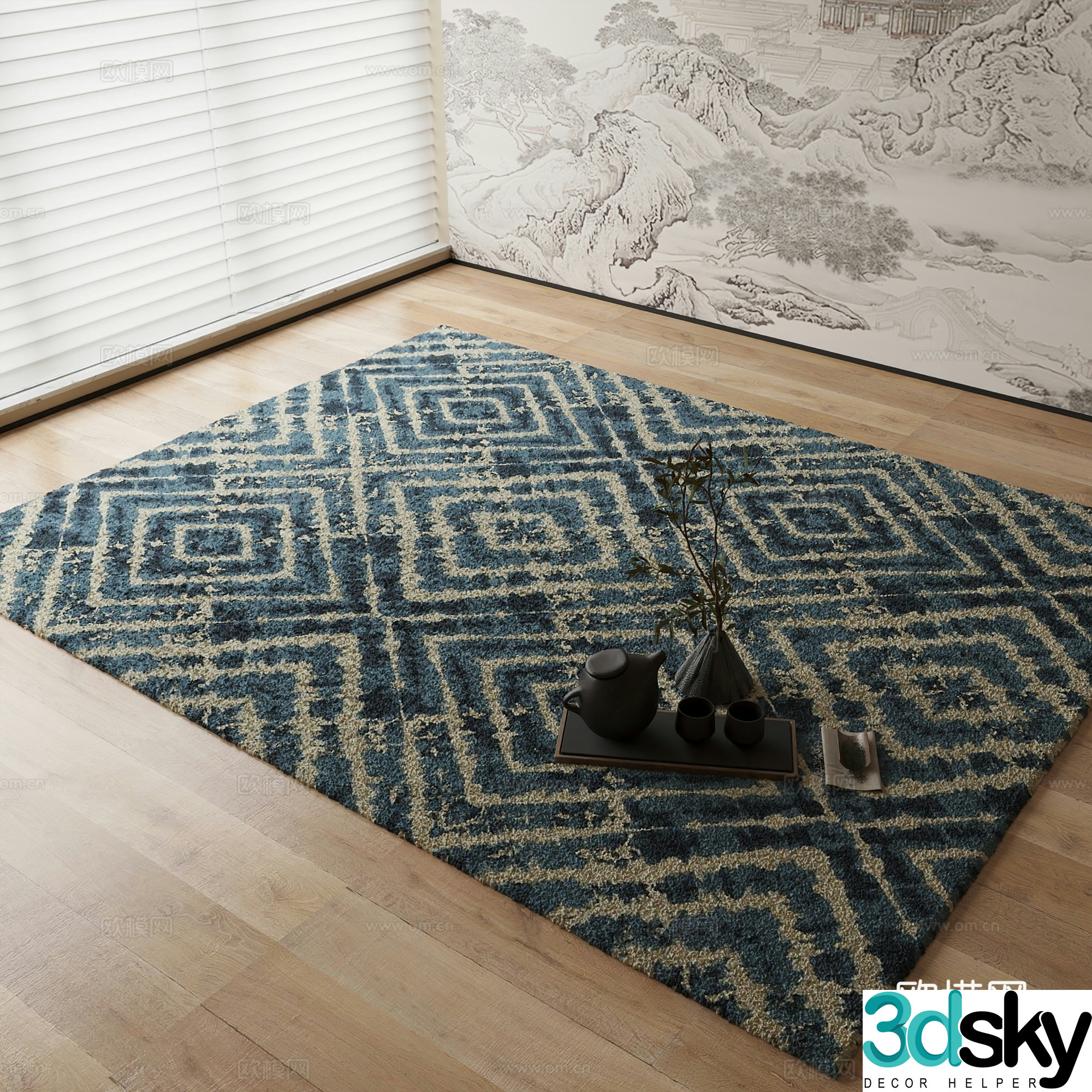 New Chinese carpet 3D model