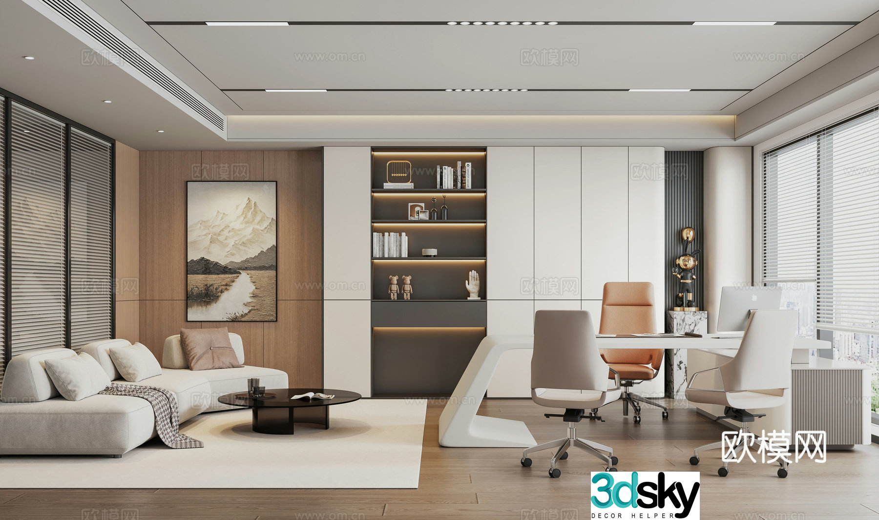 Modern manager office 3d model