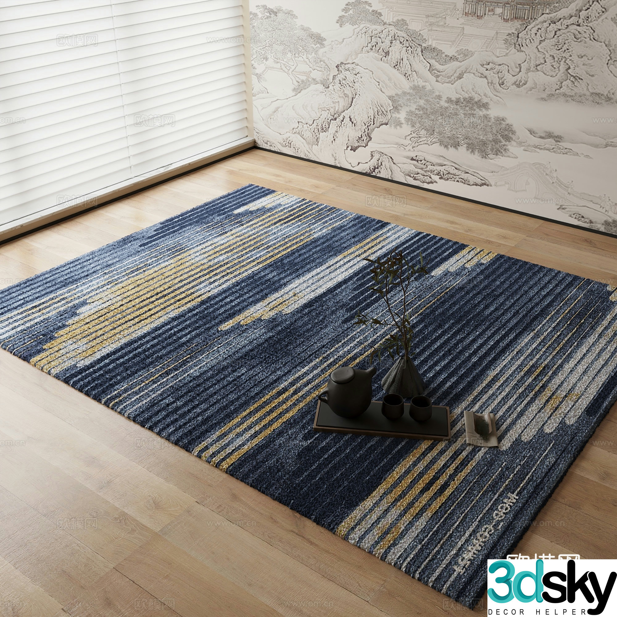 New Chinese carpet 3D model