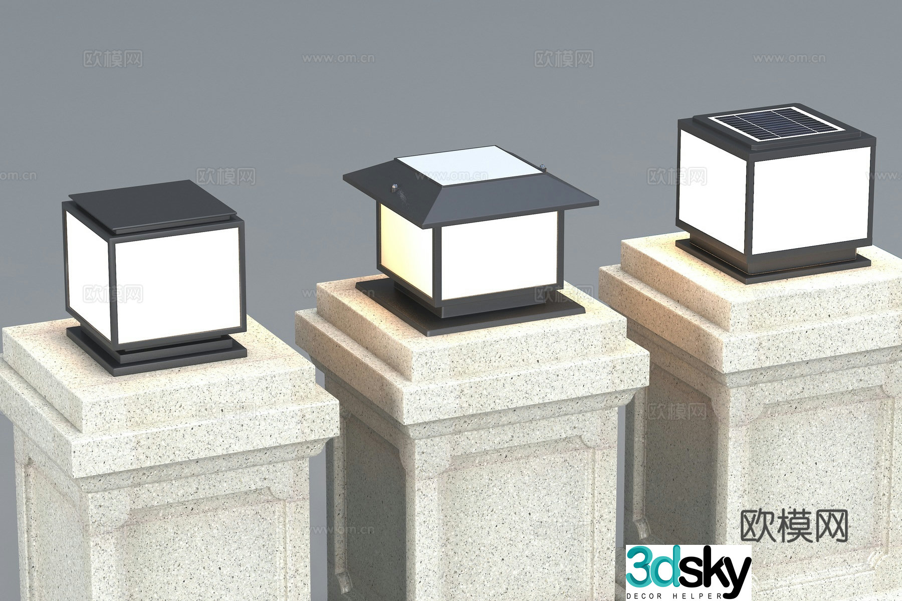 Modern lights outdoor lights solar lights landscape lights column lights lawn lights 3d model