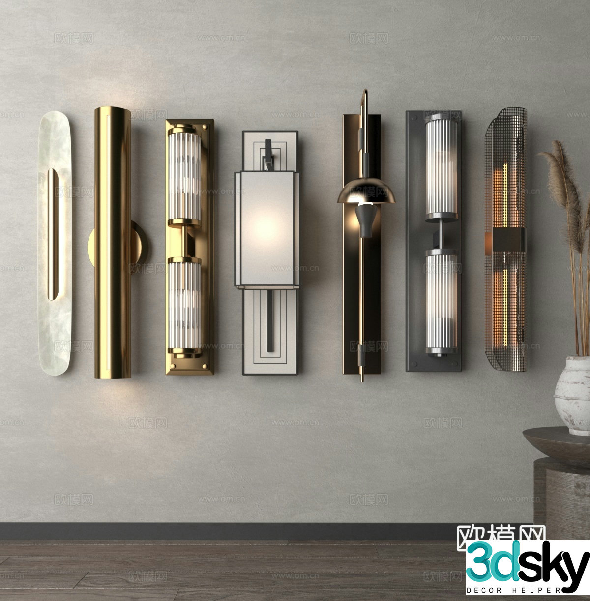 Metal wall lamp 3d model
