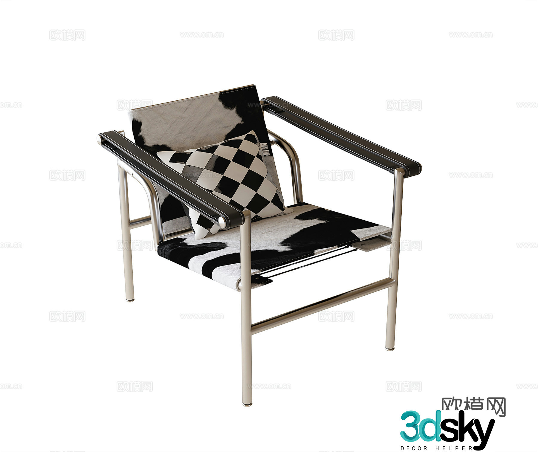 Modern casual chair single chair 3D model