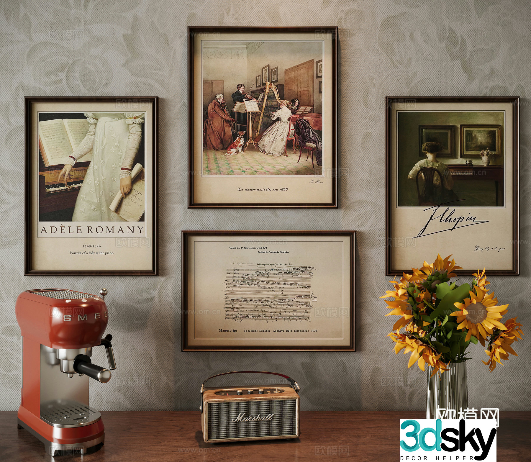 American decorative painting 3d model