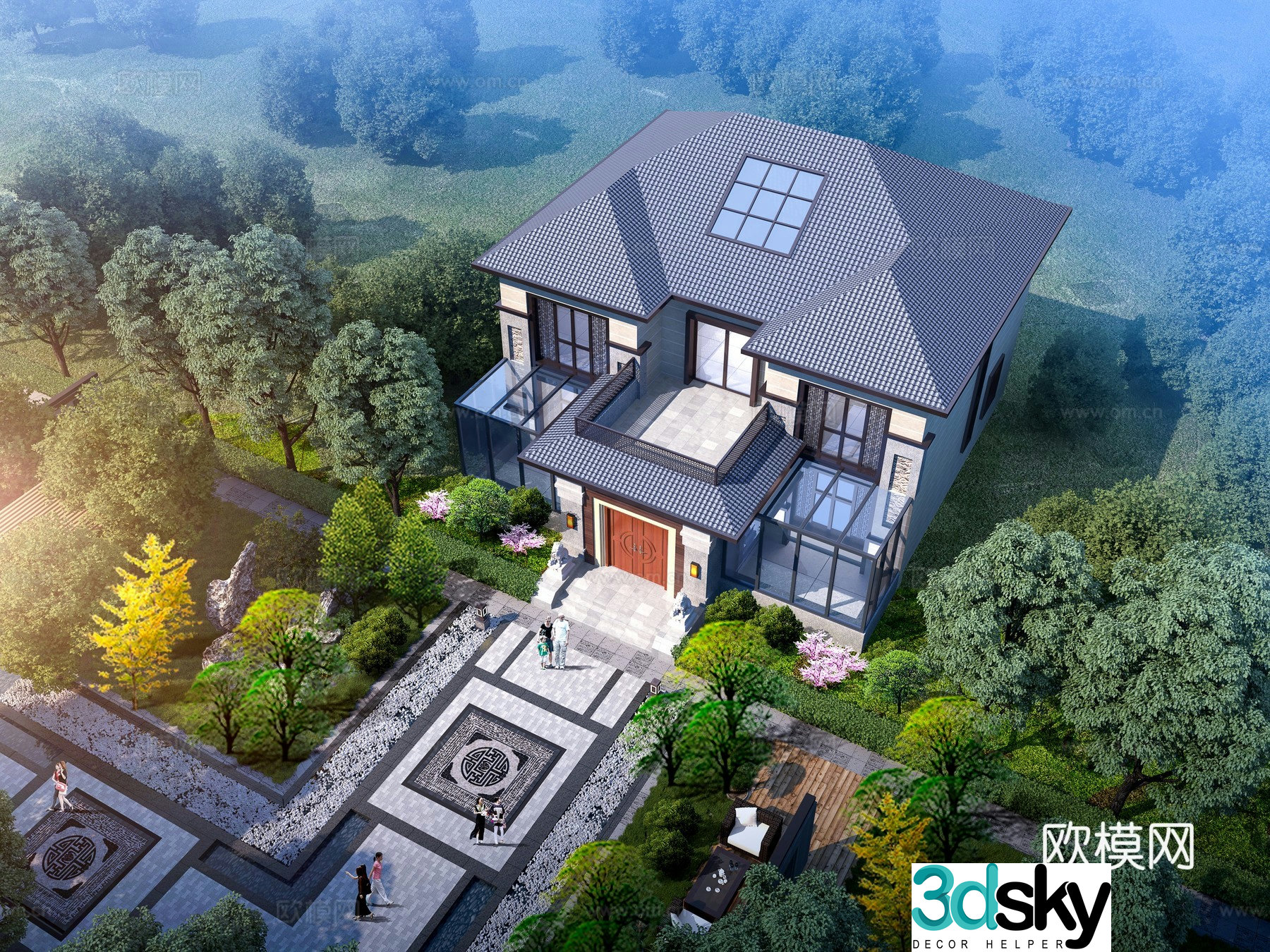 Self -built villa 3D model