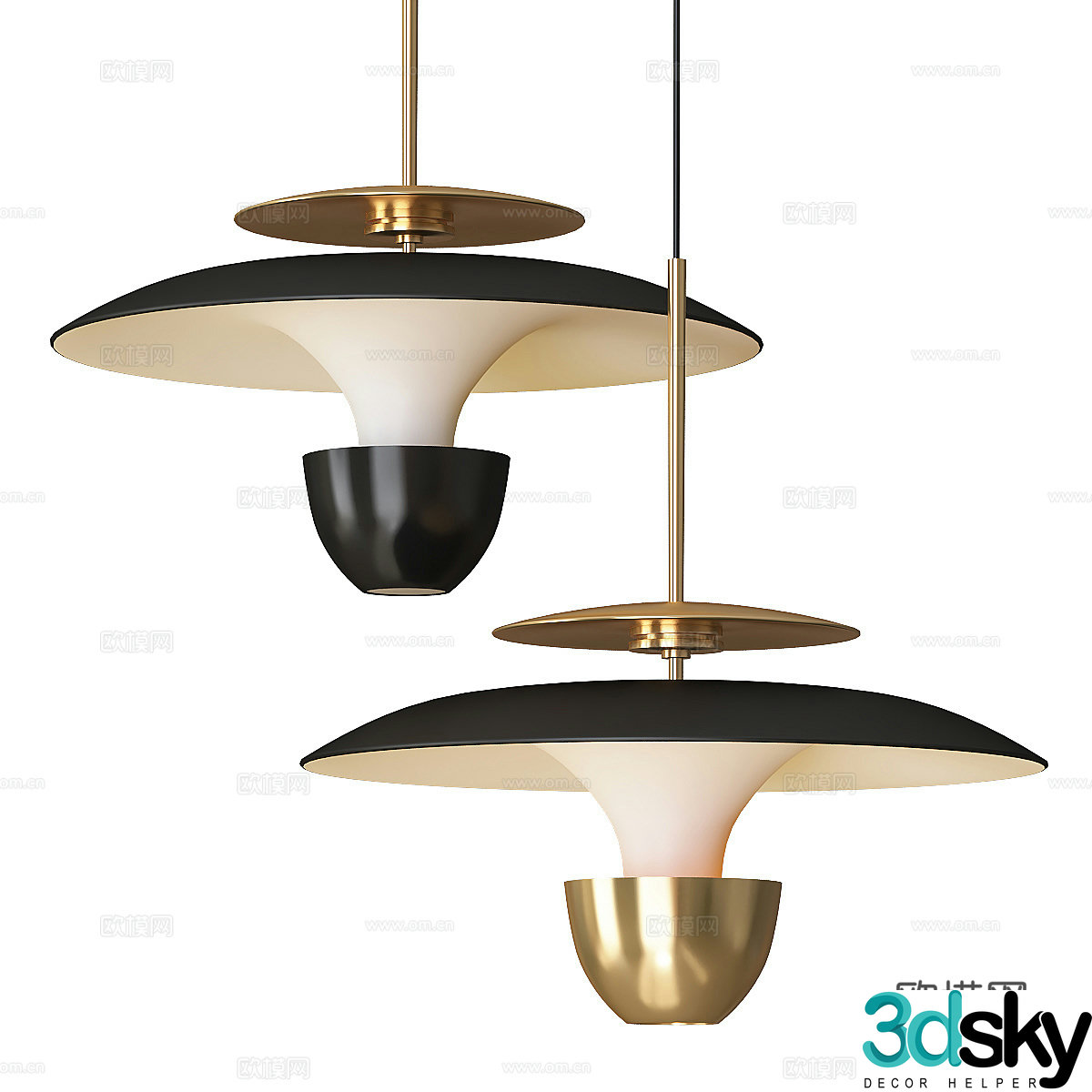 New Chinese style decorative chandelier 3D model