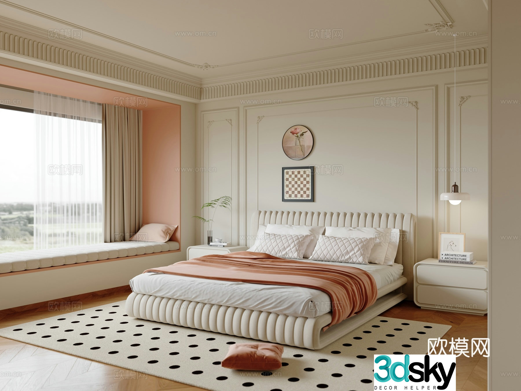 French Cream Daughter Room 3D Model