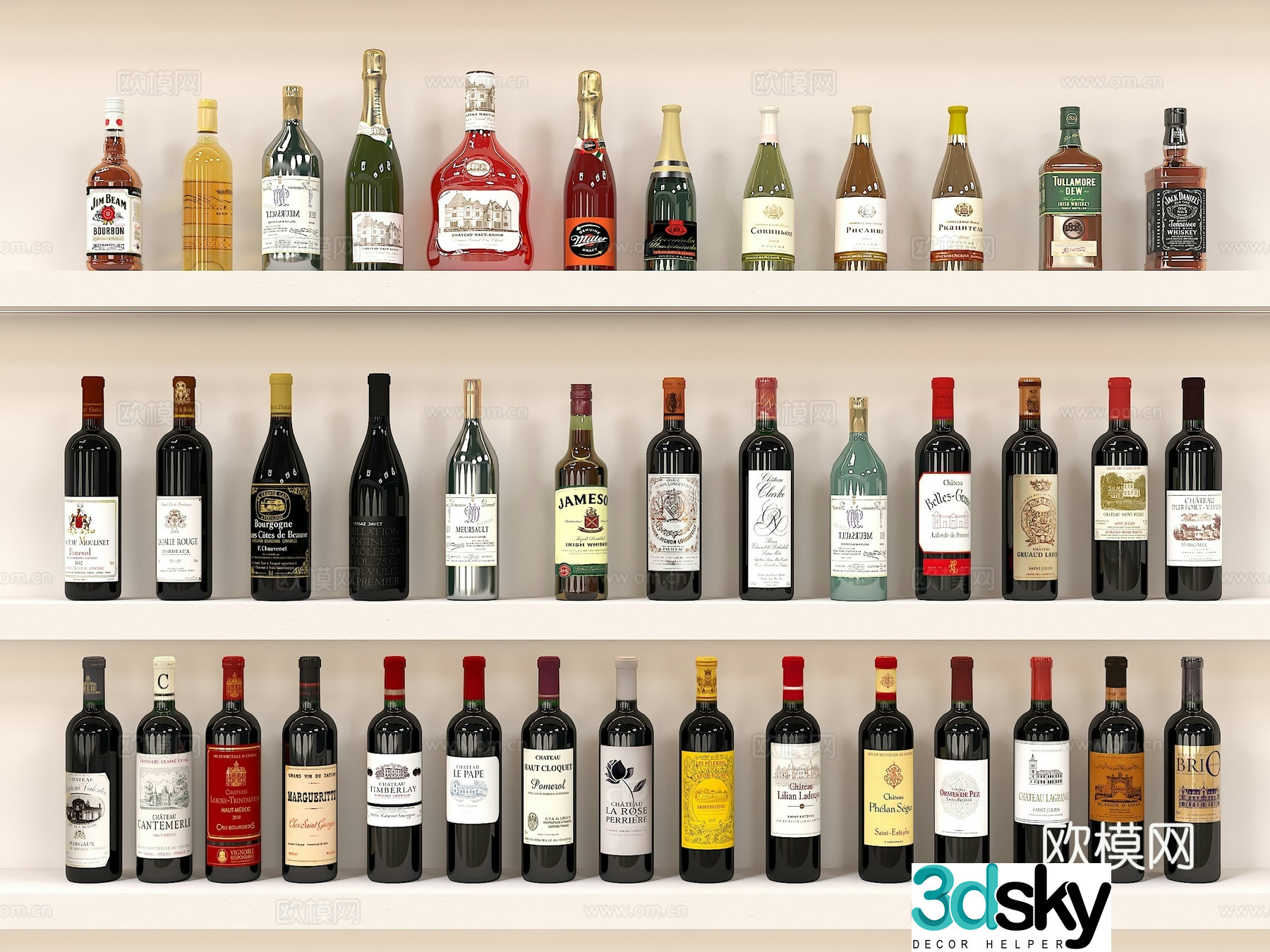 Liquor Maotai national wine red wine foreign wine beer wine stainless steel laminate shelf 3d model