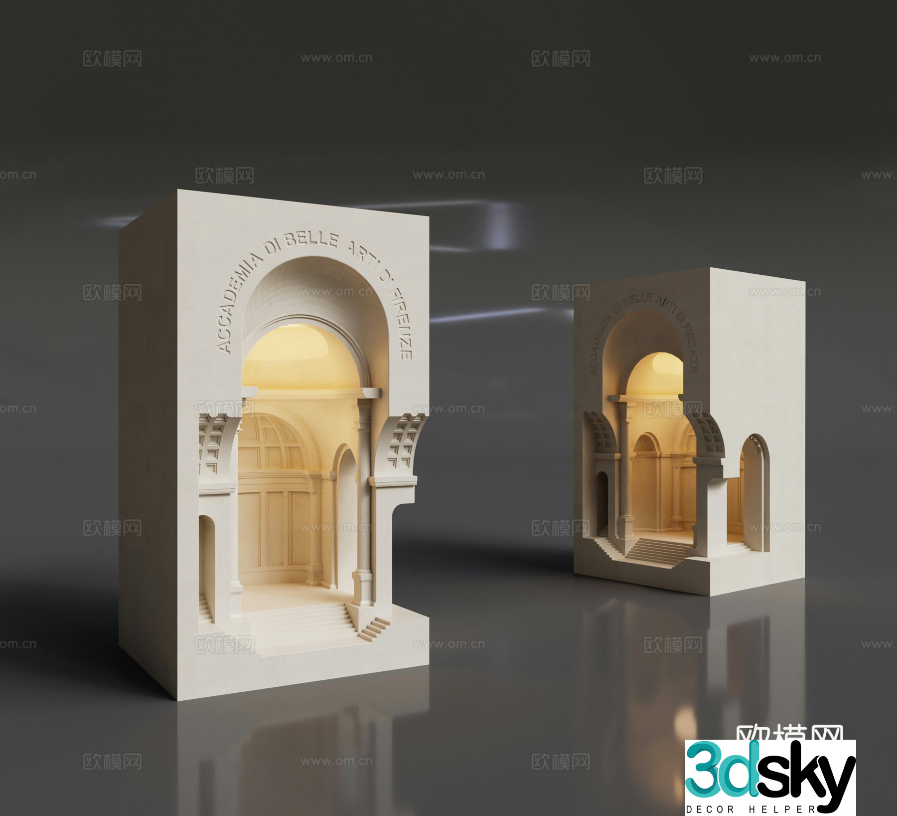 Modern gypsum lamp 3d model