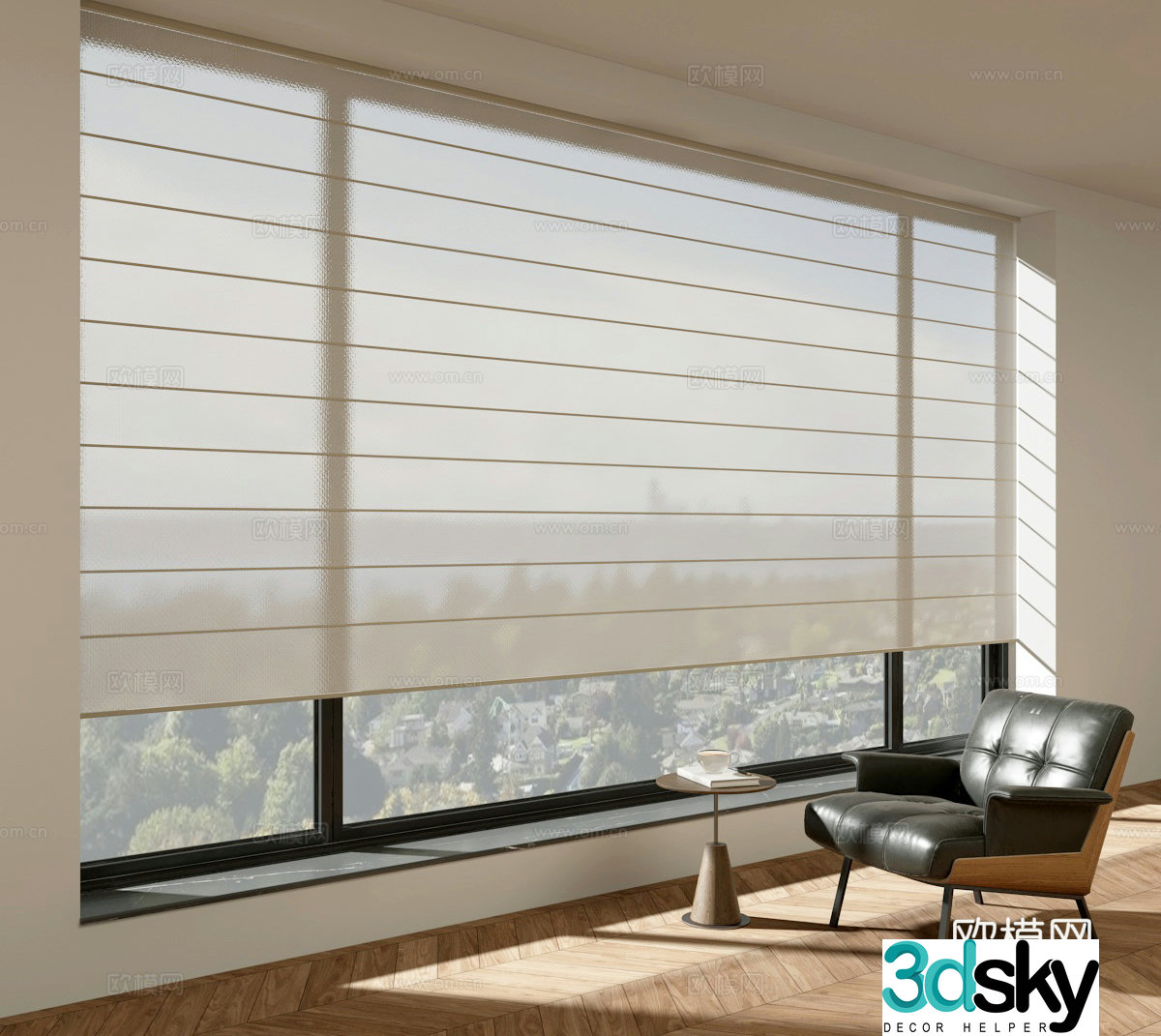 Shangri -Lalan curtain Closs curtain rolling curtain Dream curtain 3D model